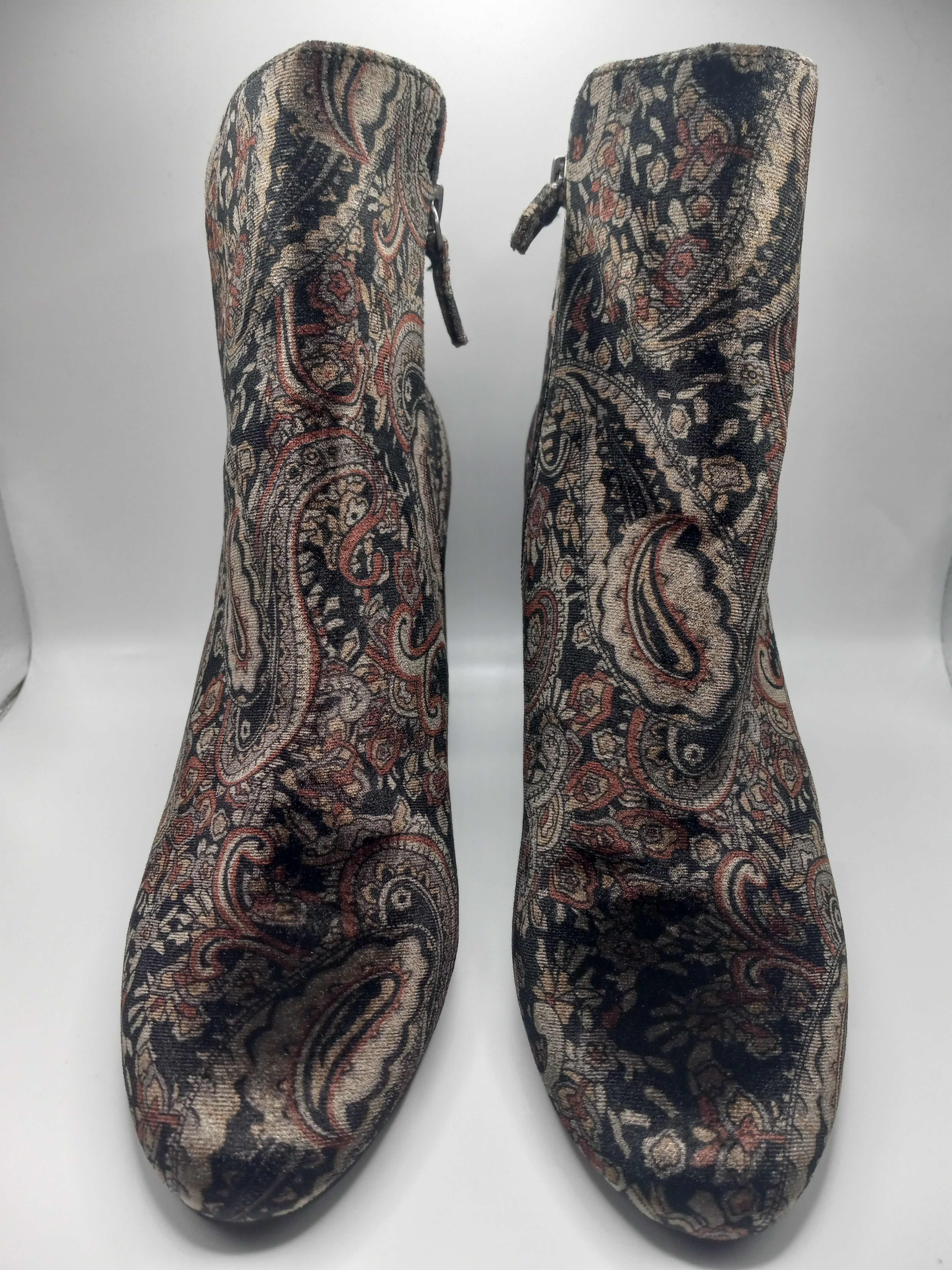Photo 2 of BP KOLO PAISLEY VELVET FLATED BLOCK HEAL ANKLE BOOTS BOOTIES WOMEN’S SIZE 8.5