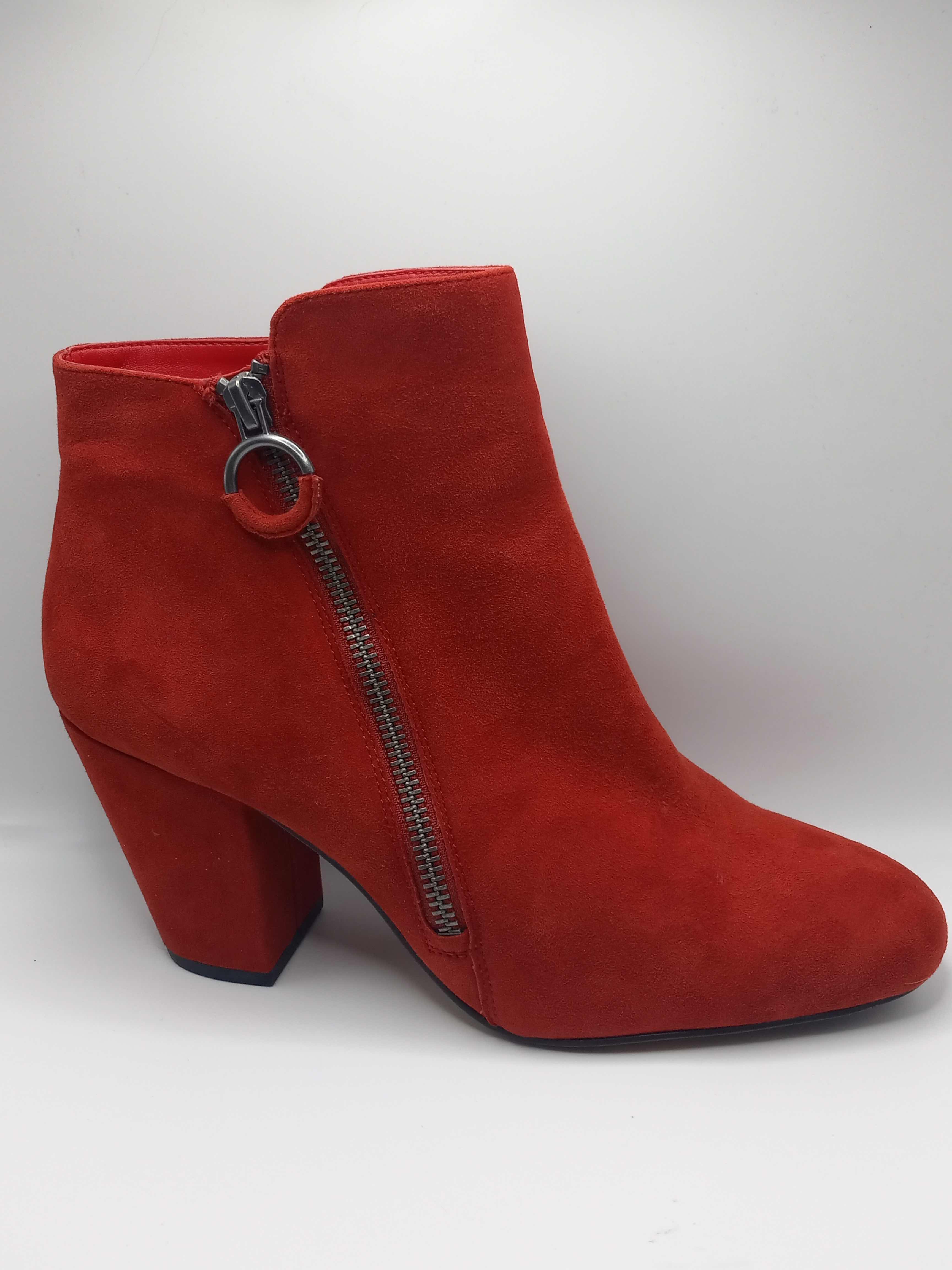 Photo 10 of 1 STATE PREETE ROOSTER RED SUEDE LEATHER ANKLE BOOTS BOOTIES WOMEN’S SIZE 8.5/39