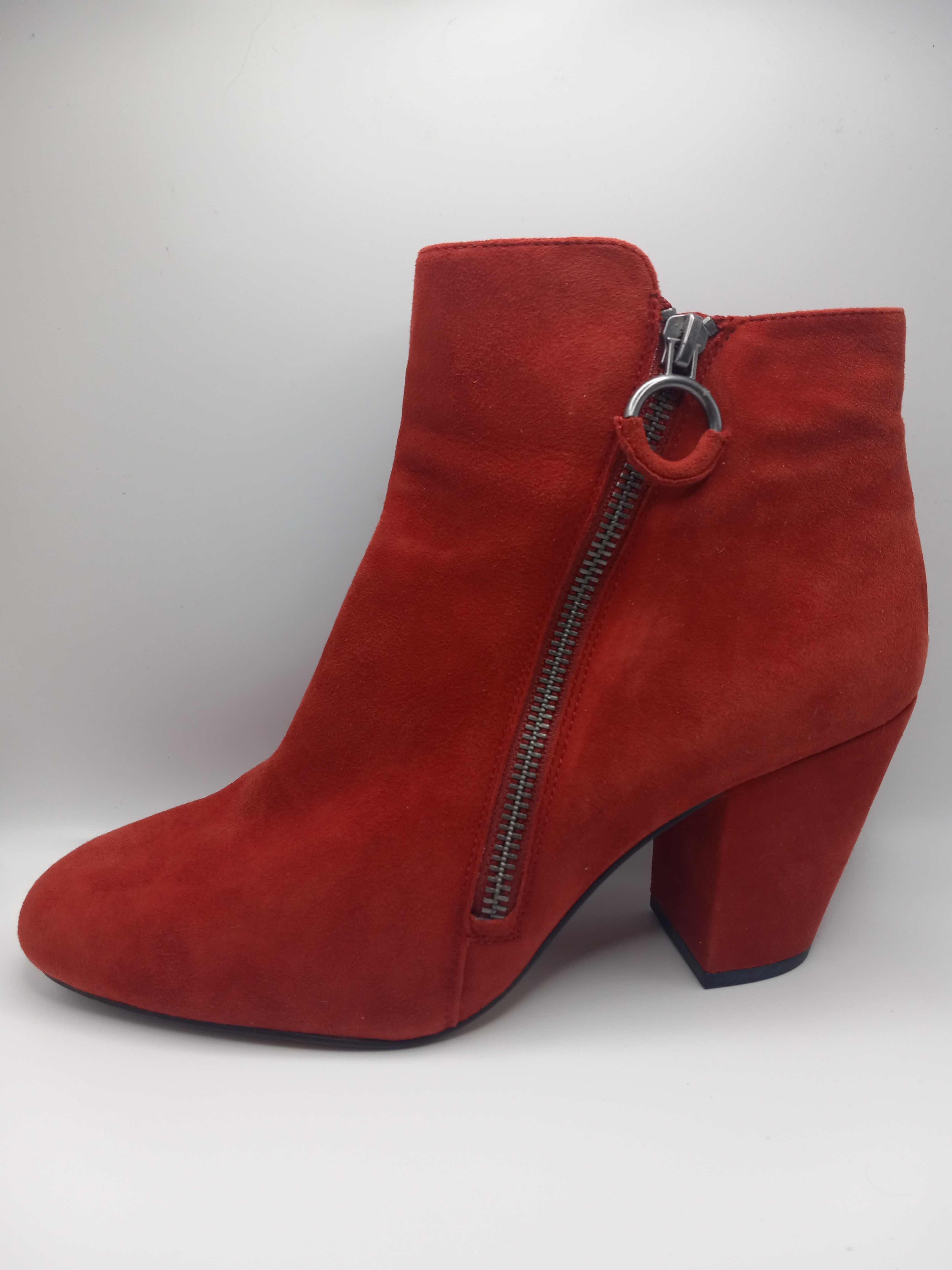 Photo 3 of 1 STATE PREETE ROOSTER RED SUEDE LEATHER ANKLE BOOTS BOOTIES WOMEN’S SIZE 8.5/39