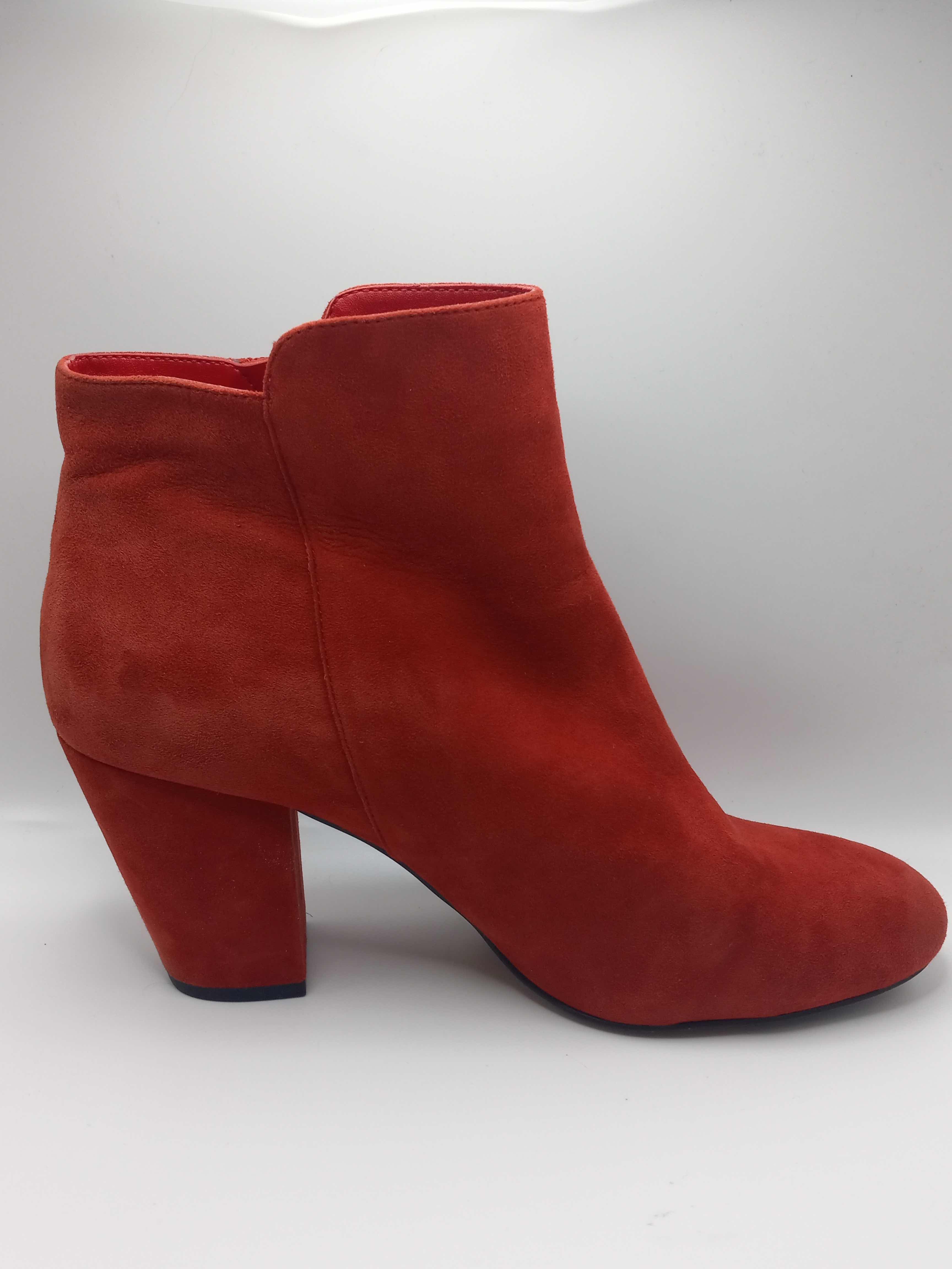 Photo 4 of 1 STATE PREETE ROOSTER RED SUEDE LEATHER ANKLE BOOTS BOOTIES WOMEN’S SIZE 8.5/39