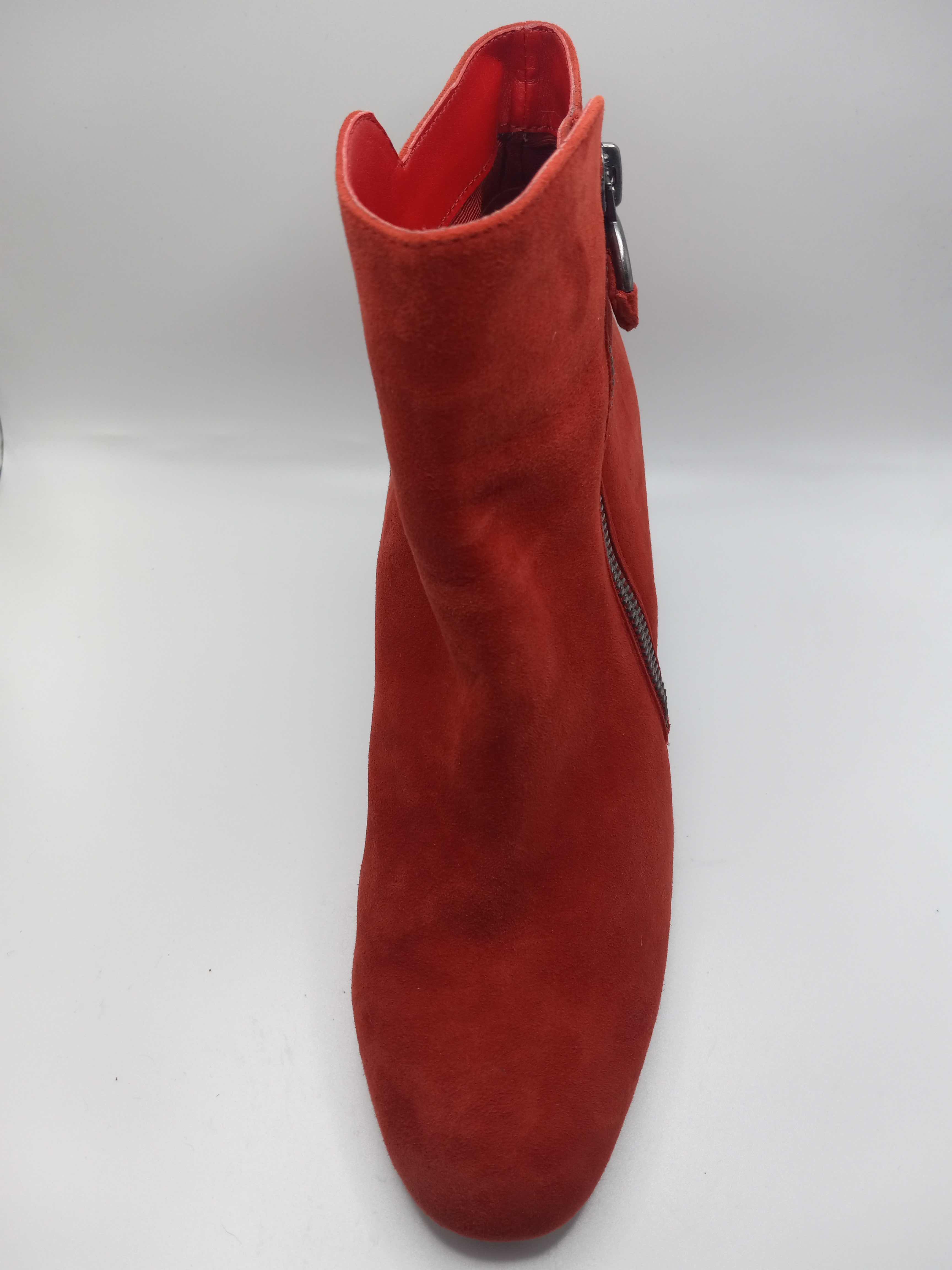 Photo 7 of 1 STATE PREETE ROOSTER RED SUEDE LEATHER ANKLE BOOTS BOOTIES WOMEN’S SIZE 8.5/39