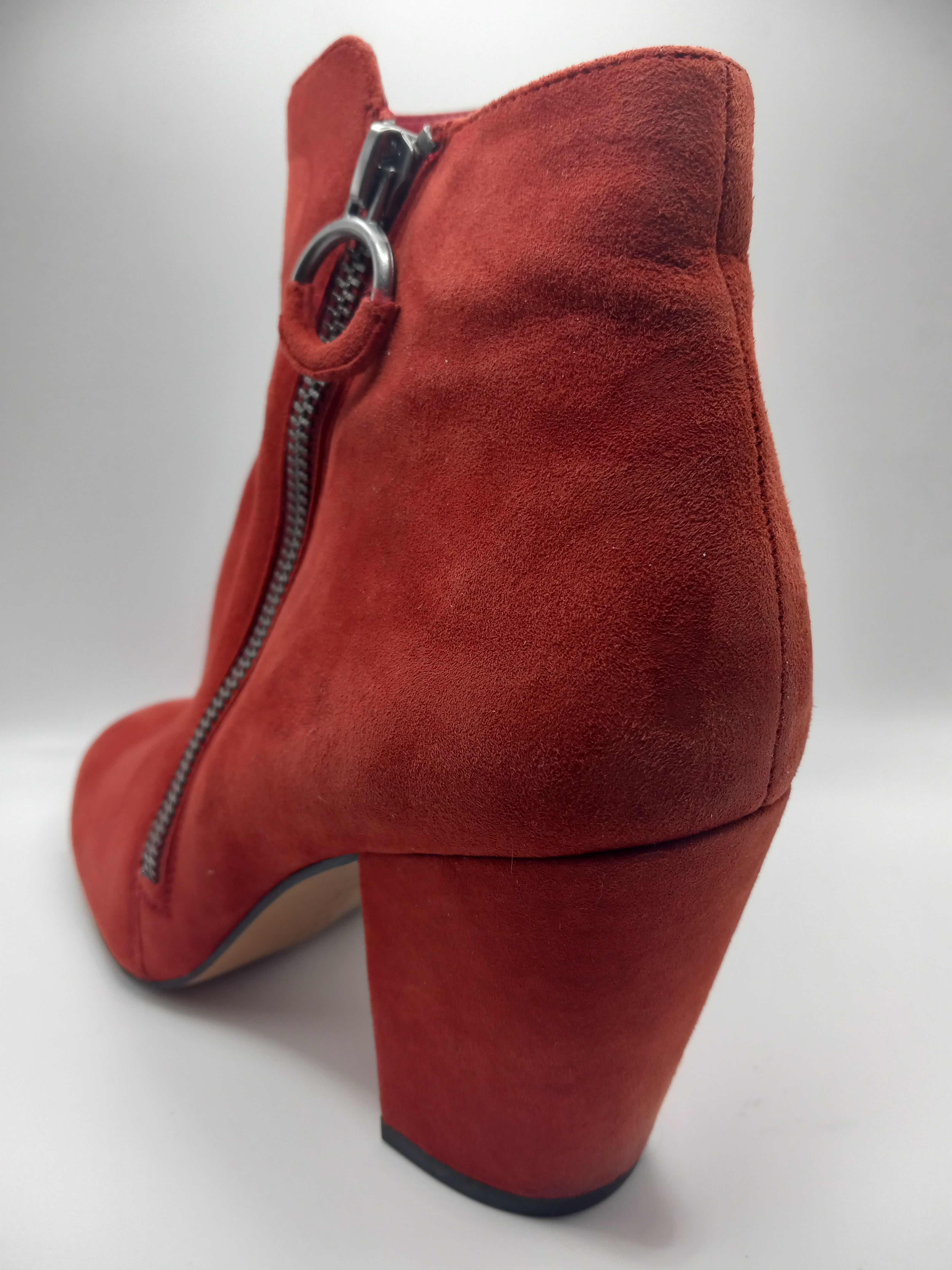 Photo 5 of 1 STATE PREETE ROOSTER RED SUEDE LEATHER ANKLE BOOTS BOOTIES WOMEN’S SIZE 8.5/39