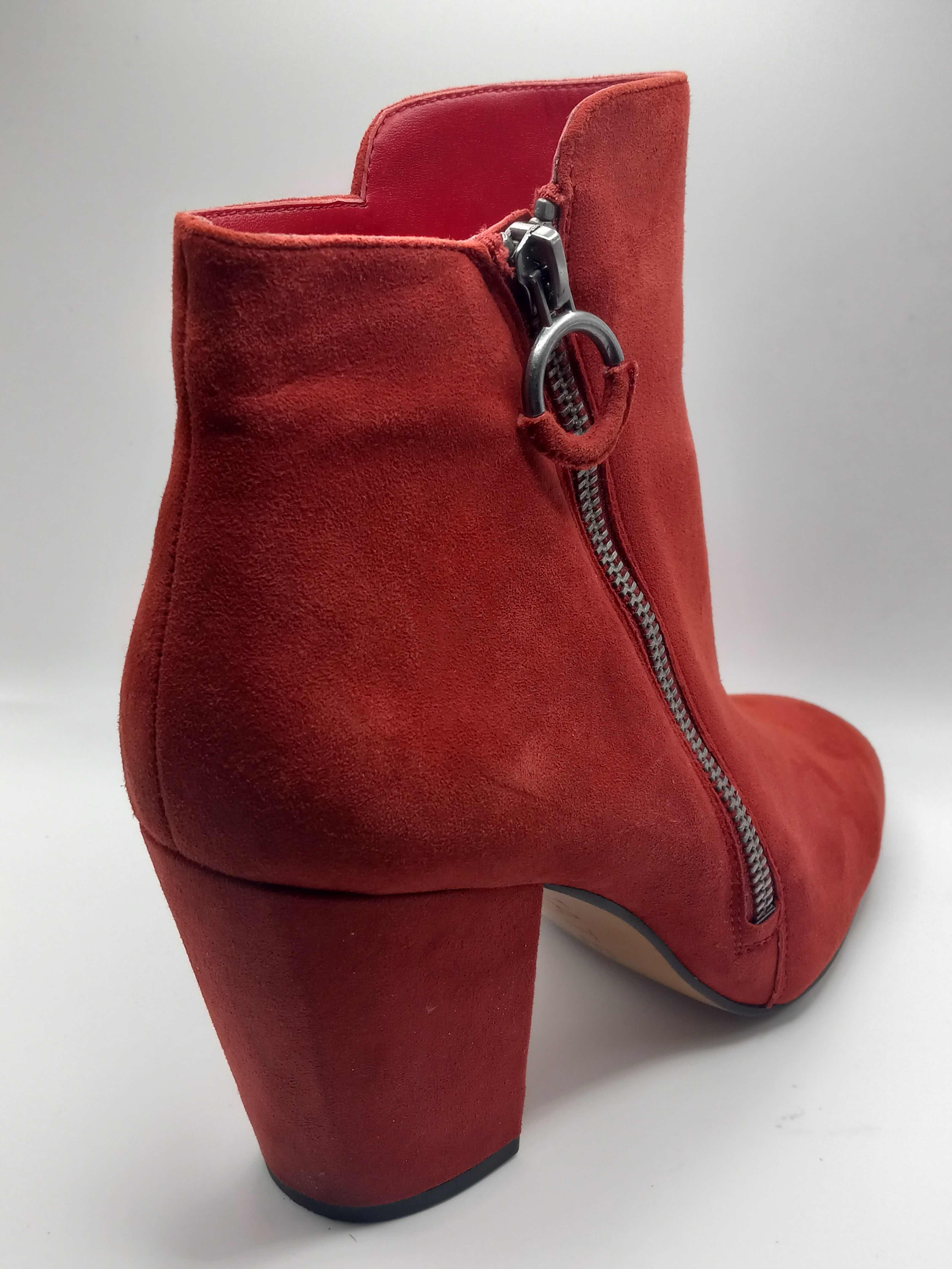 Photo 12 of 1 STATE PREETE ROOSTER RED SUEDE LEATHER ANKLE BOOTS BOOTIES WOMEN’S SIZE 8.5/39