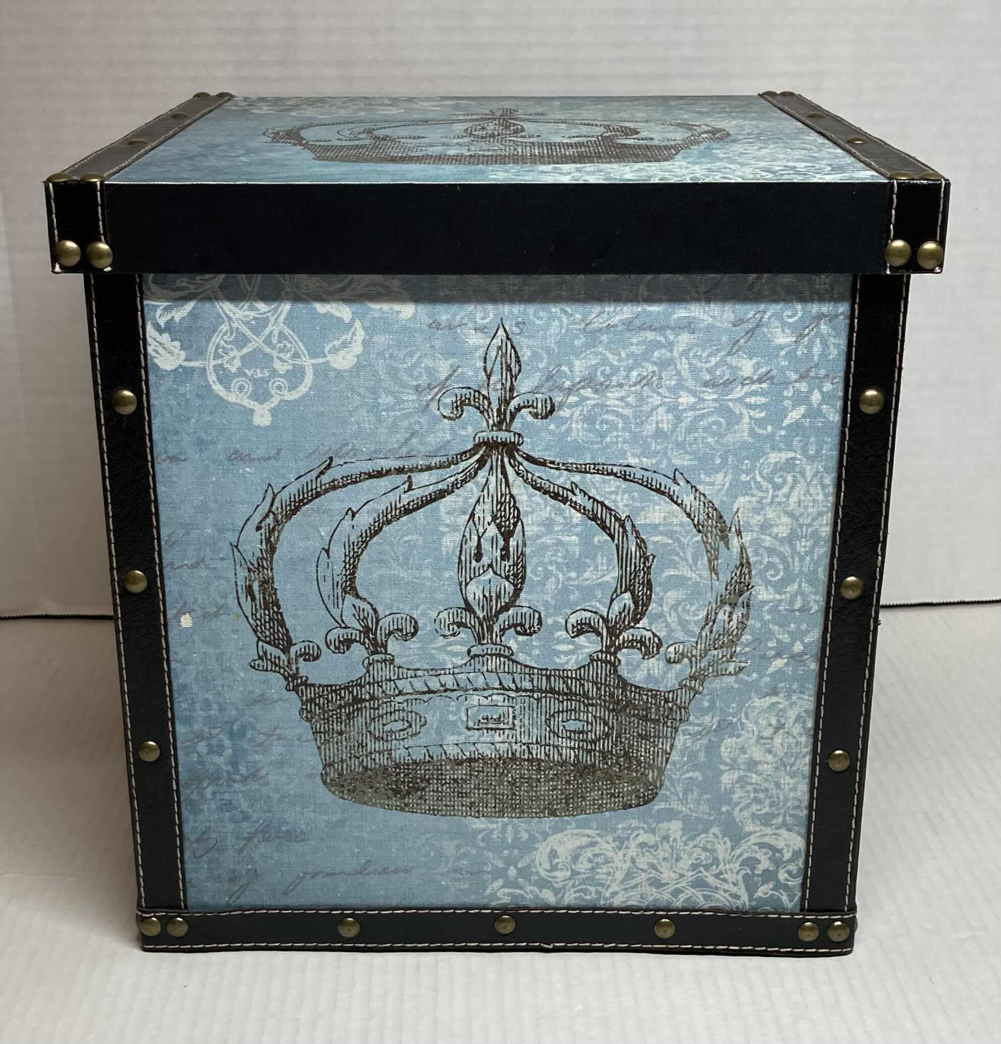 Photo 4 of FLEUR DE LIS CROWN DECORATIVE STORAGE BOXES (3 PACK) 12” X 12” H12”