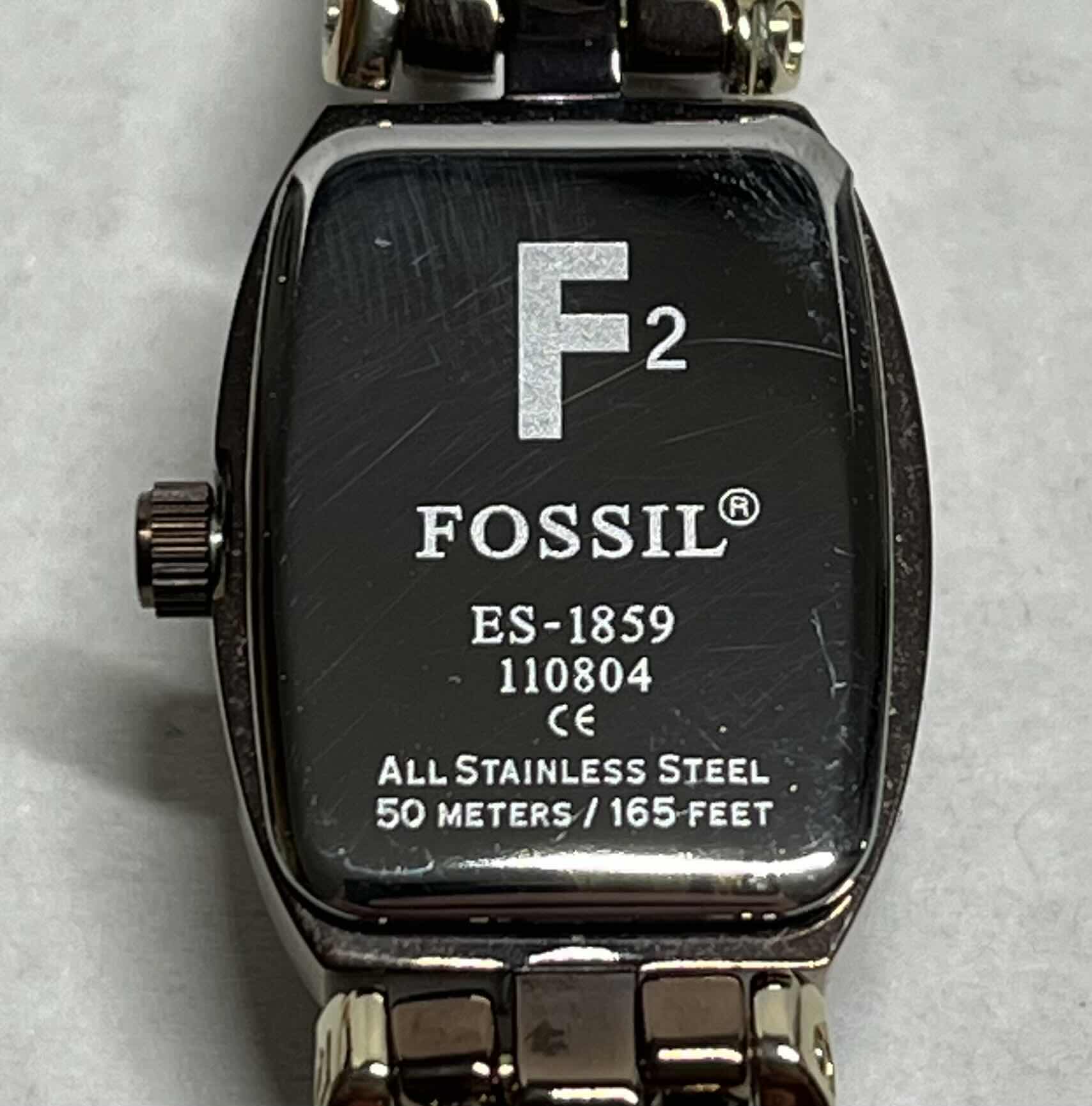 Photo 2 of FOSSIL 2-TONE ALL STAINLESS STEEL WOMENS ANALOG WATCH 50M 165FT ES-1859