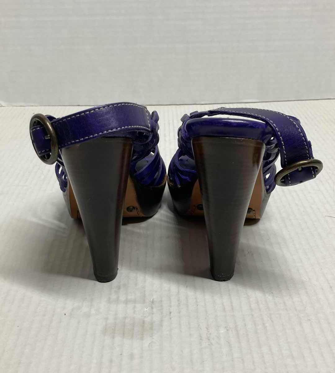 Photo 5 of FRYE JOY PURPLE HUARACHE  HIGH HEEL LEATHER SLING SANDALS WOMAN’S SIZE 9