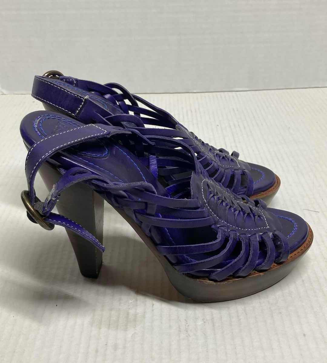 Photo 4 of FRYE JOY PURPLE HUARACHE  HIGH HEEL LEATHER SLING SANDALS WOMAN’S SIZE 9