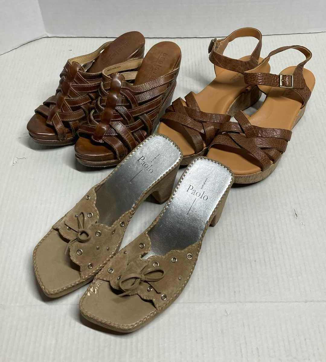 Photo 1 of BROWN AND BEIGE WOMAN’S HEELED SANDALS (3) WOMAN’S SIZE 8.5 & 9