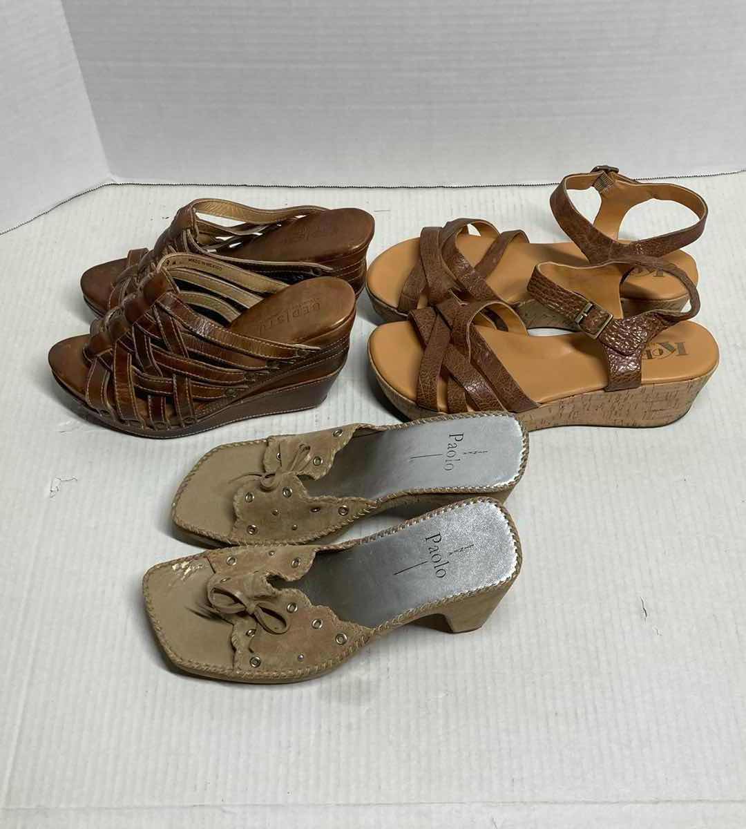 Photo 3 of BROWN AND BEIGE WOMAN’S HEELED SANDALS (3) WOMAN’S SIZE 8.5 & 9