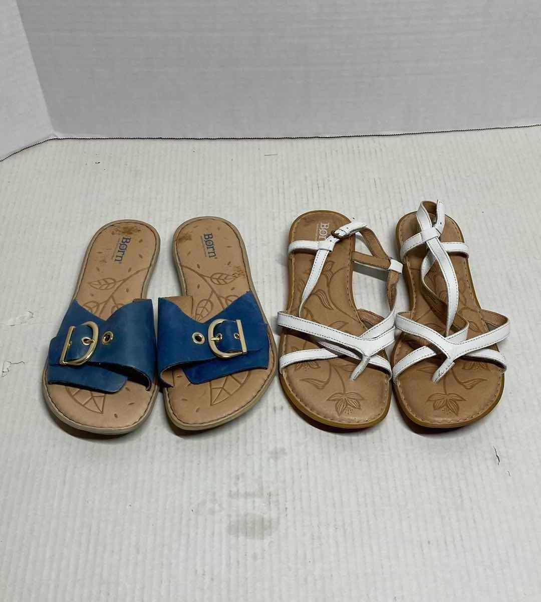 Photo 2 of BORN WHITE & BLUE WOMAN’S SANDALS (2) WOMAN’S SIZE 9M