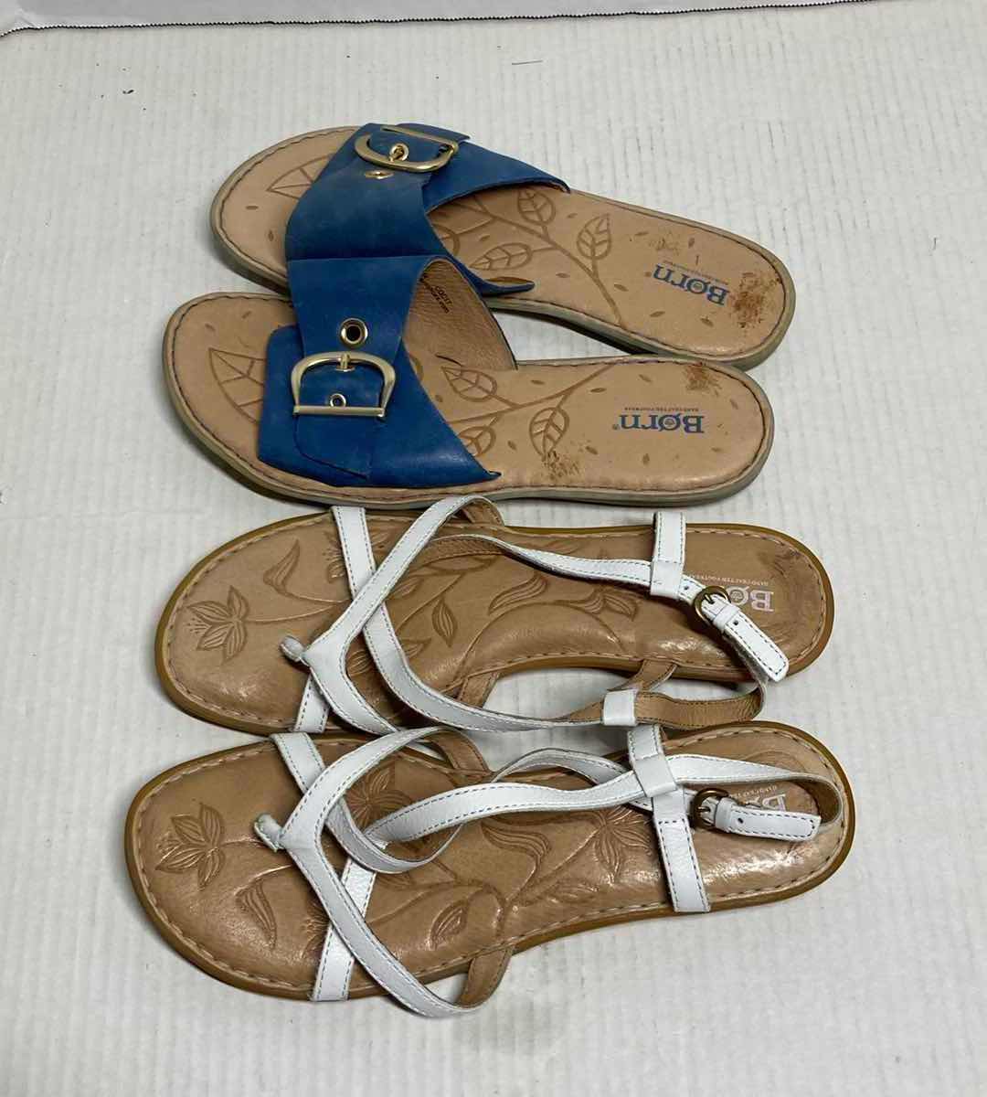 Photo 4 of BORN WHITE & BLUE WOMAN’S SANDALS (2) WOMAN’S SIZE 9M