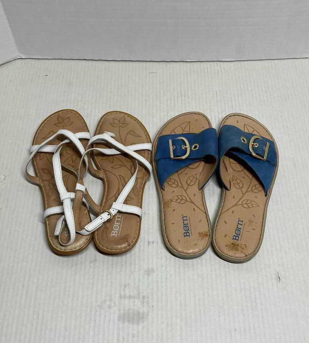 Photo 5 of BORN WHITE & BLUE WOMAN’S SANDALS (2) WOMAN’S SIZE 9M