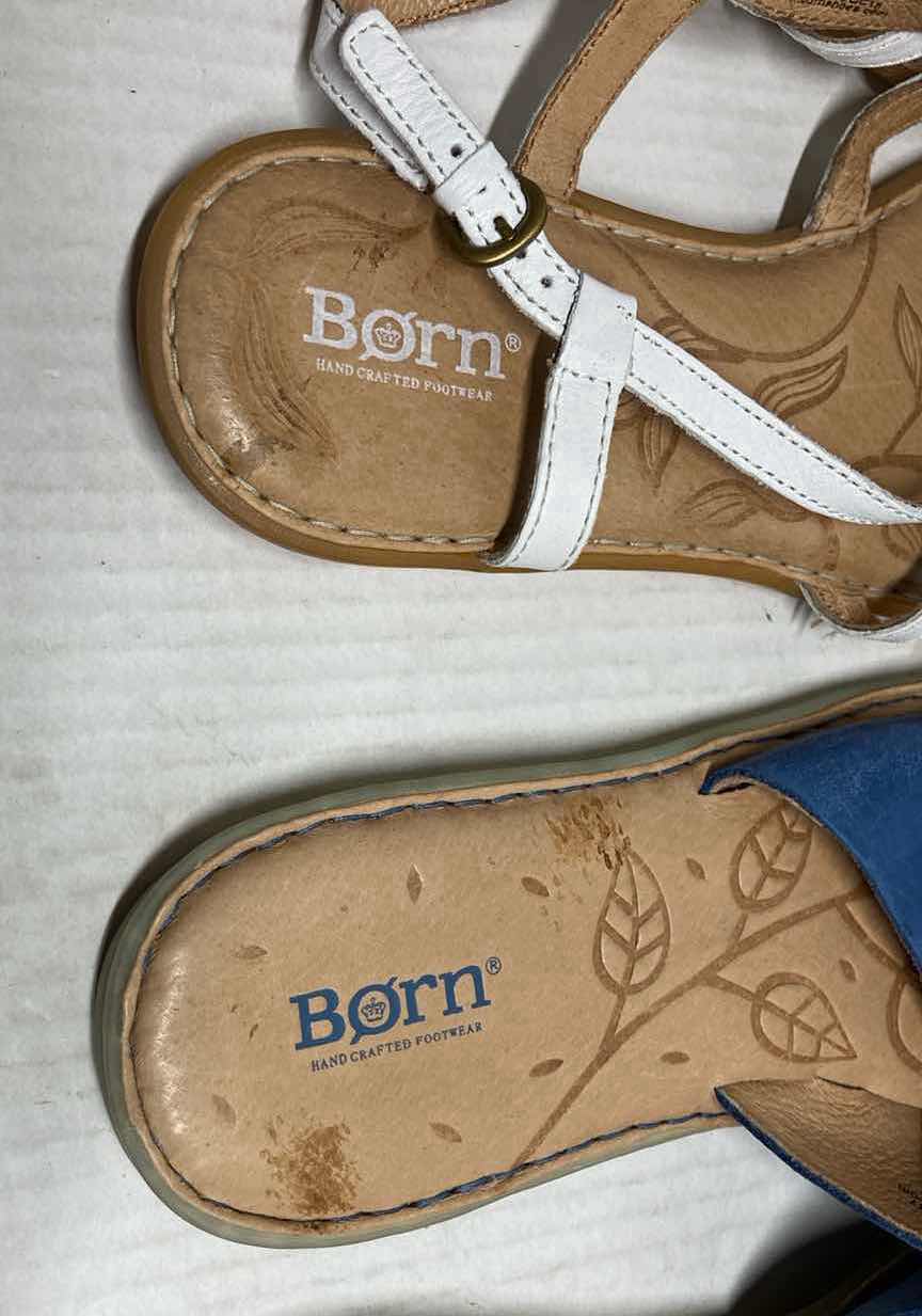 Photo 7 of BORN WHITE & BLUE WOMAN’S SANDALS (2) WOMAN’S SIZE 9M