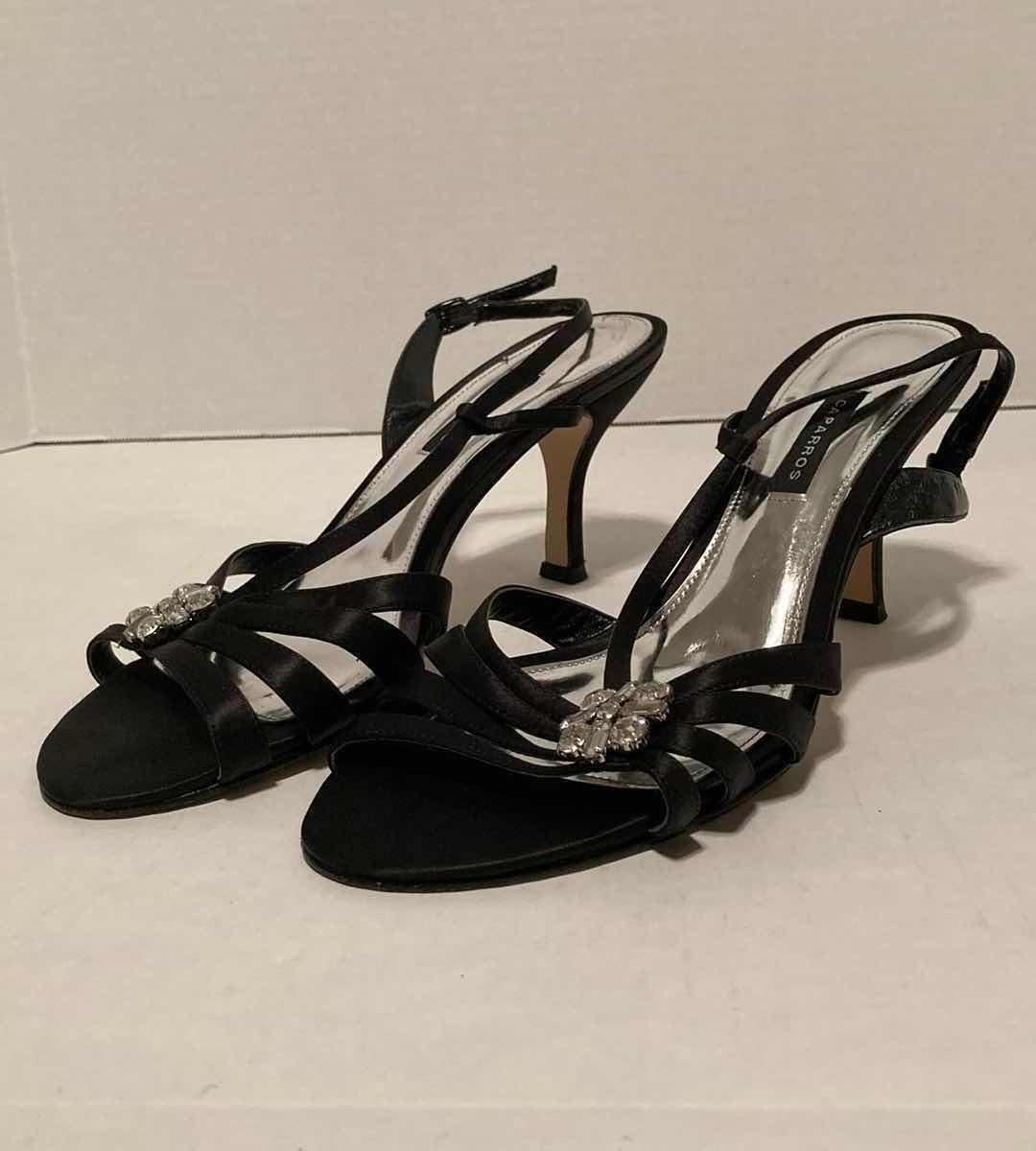 Photo 1 of CAPARROS BLACK OPEN TOE HEELS & COLE HAAN BLACK WOVEN LEATHER LOAFERS WOMEN’S SIZE 8-8.5