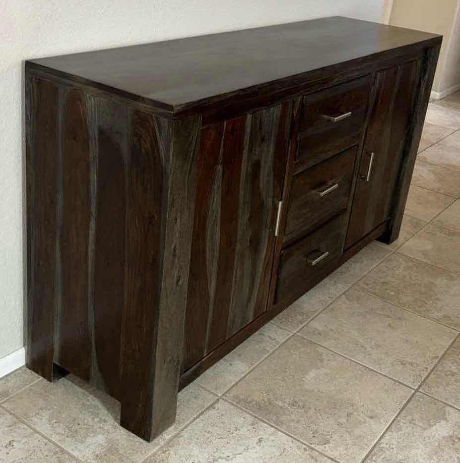 Photo 3 of COAST TO COAST IMPORTS SIDEBOARD BUFFET IN SHEESHAM HIGHLIGHT WASH 17.5” X 63” H33.5” (MODEL 54713)