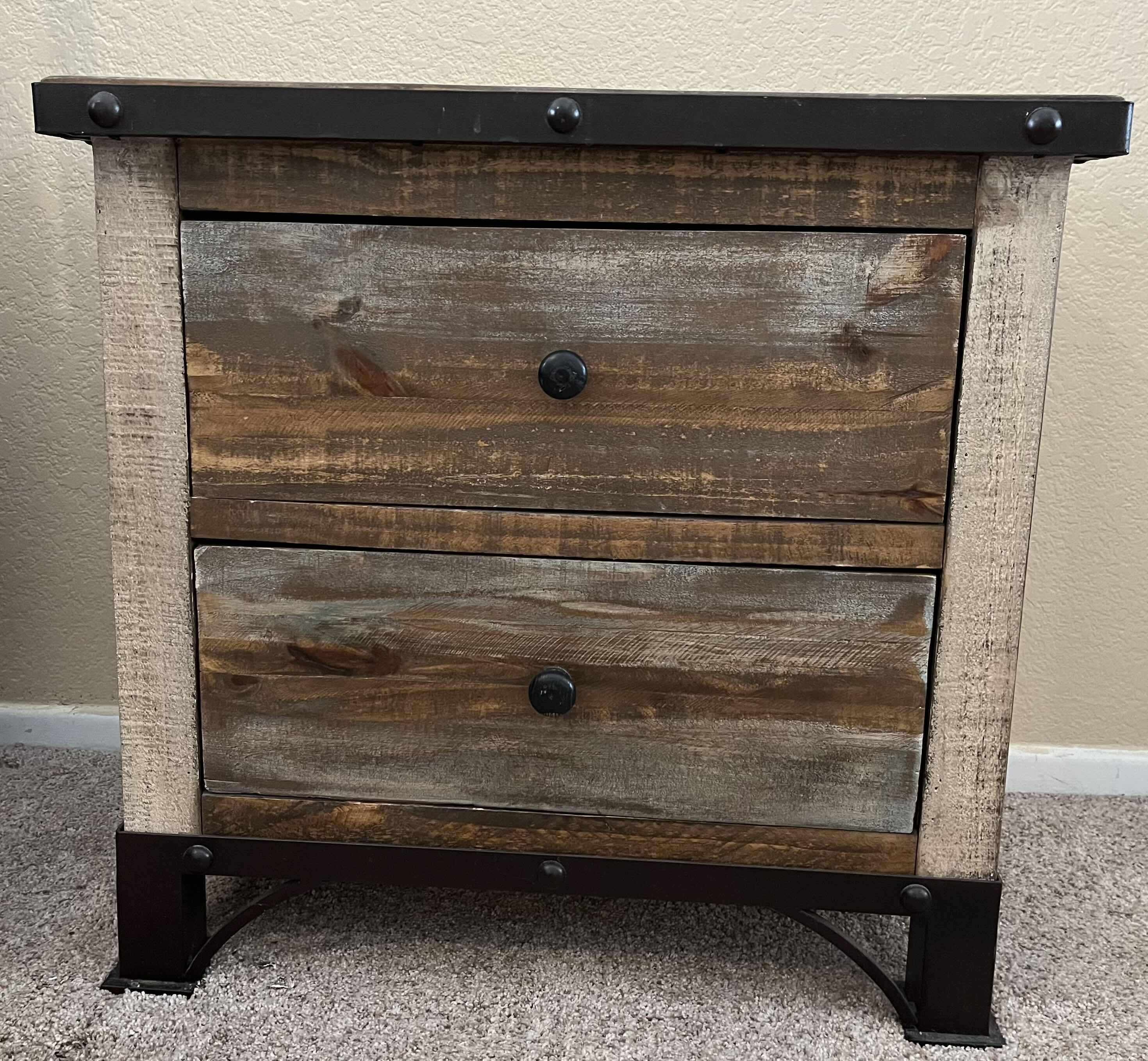 Photo 1 of INTERNATIONAL FURNITURE DIRECT ANTIQUE BARNWOOD RUSTIC NIGHTSTAND SIDE TABLE 28” X 16.5” H26”