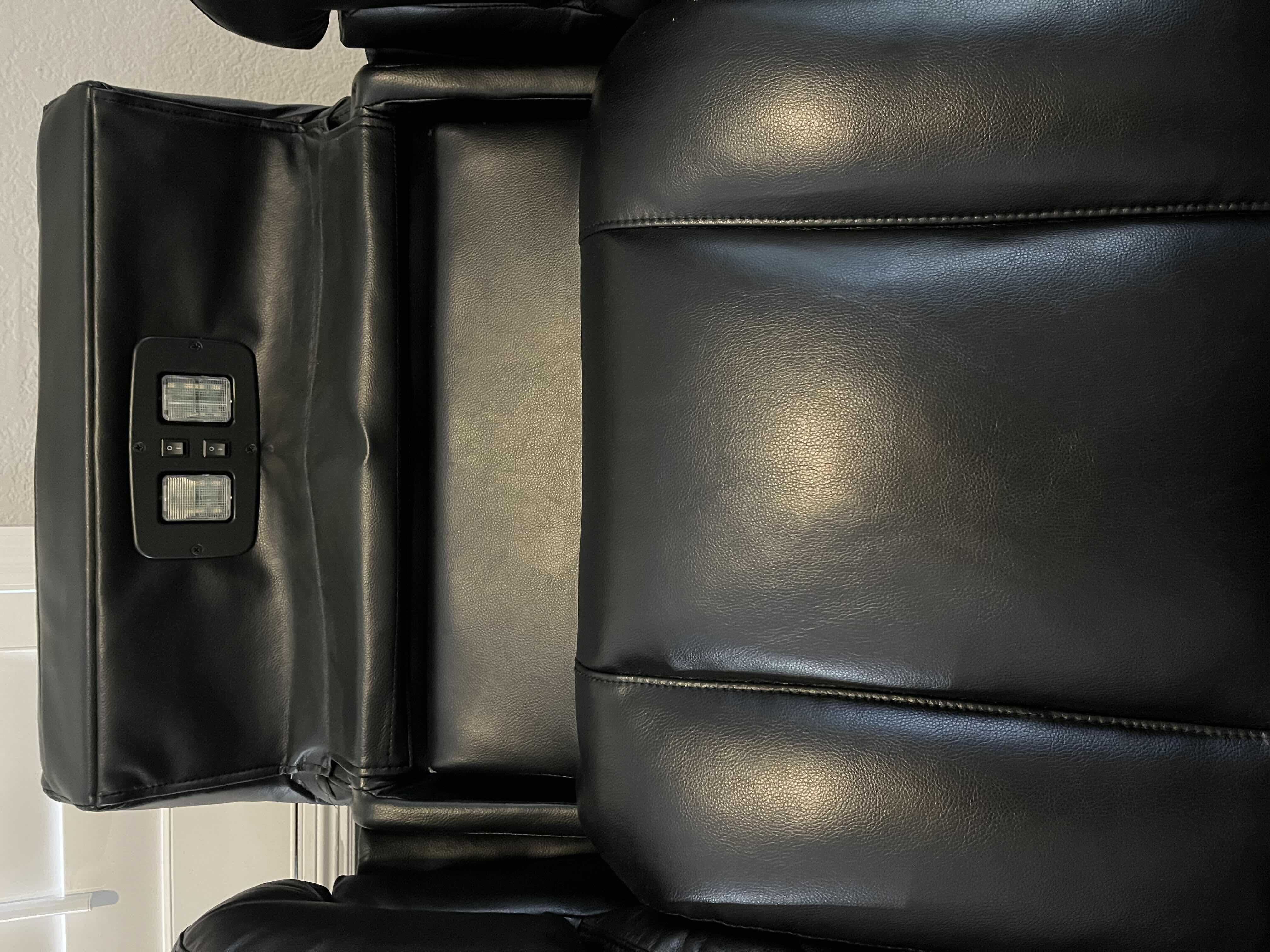 Photo 6 of ZHEJIANG HOME POINT FURNITURE CO BLACK LEATHER POWERED DUAL RECLINING SOFA 85” X 40” H41.5” (READ NOTES)