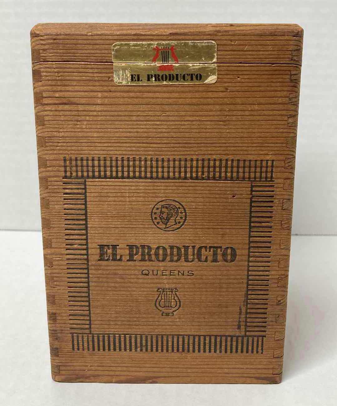 Photo 1 of VINTAGE EL PRODUCTO QUEENS CIGAR BOX W THEMED COLLECTION OF MATCHES
