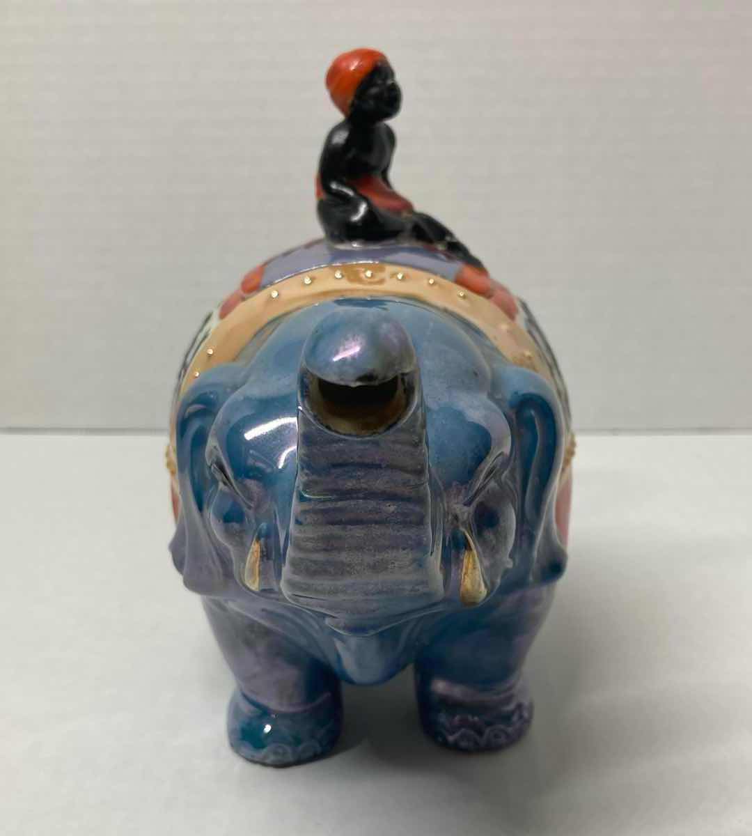 Photo 5 of BLUE ELEPHANT W RIDER EGYPTIAN THEMED CERAMIC TEAPOT 10” X 7”