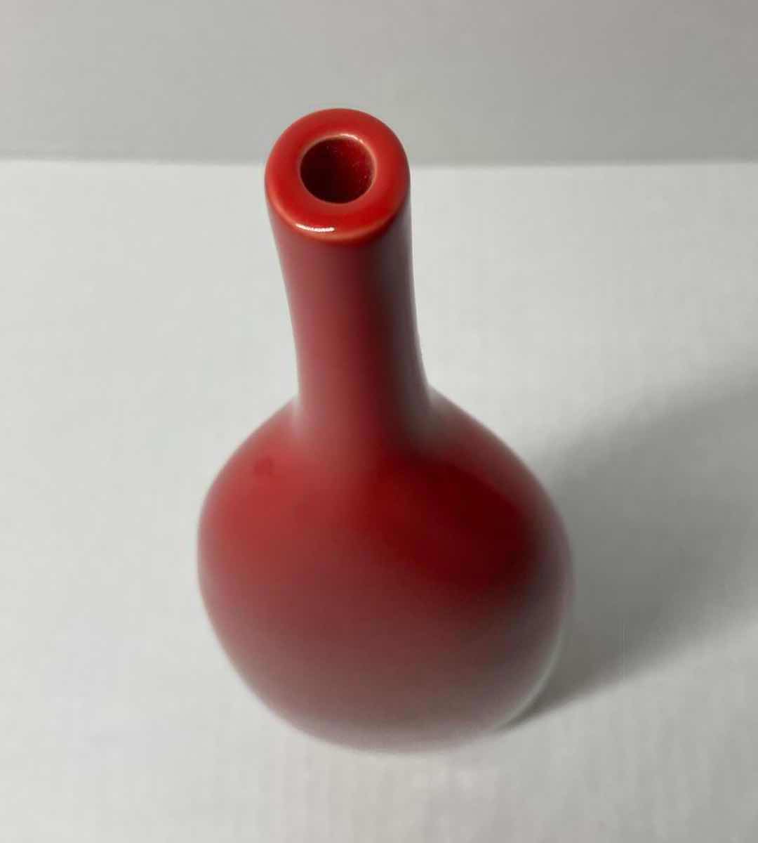 Photo 3 of CB2 RED CERAMIC DECORATIVE BOTTLE VASE H12”