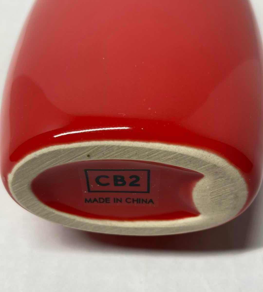 Photo 4 of CB2 RED CERAMIC DECORATIVE BOTTLE VASE H12”