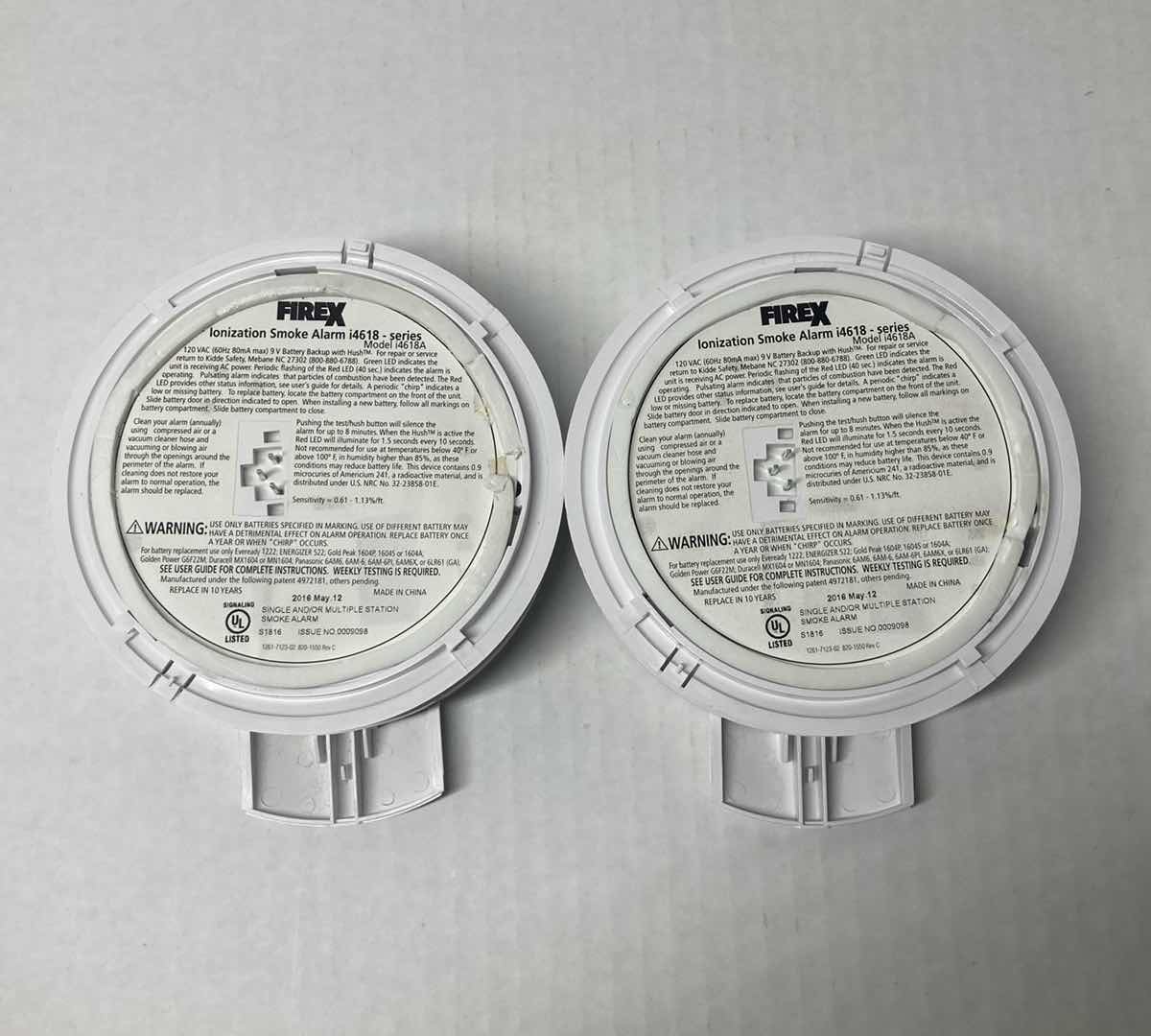 Photo 4 of Fire X  DeTECTOR ALARMS MODEL I4618A (2) W SMOKE DETECTOR ALARM MODEL SSSD3