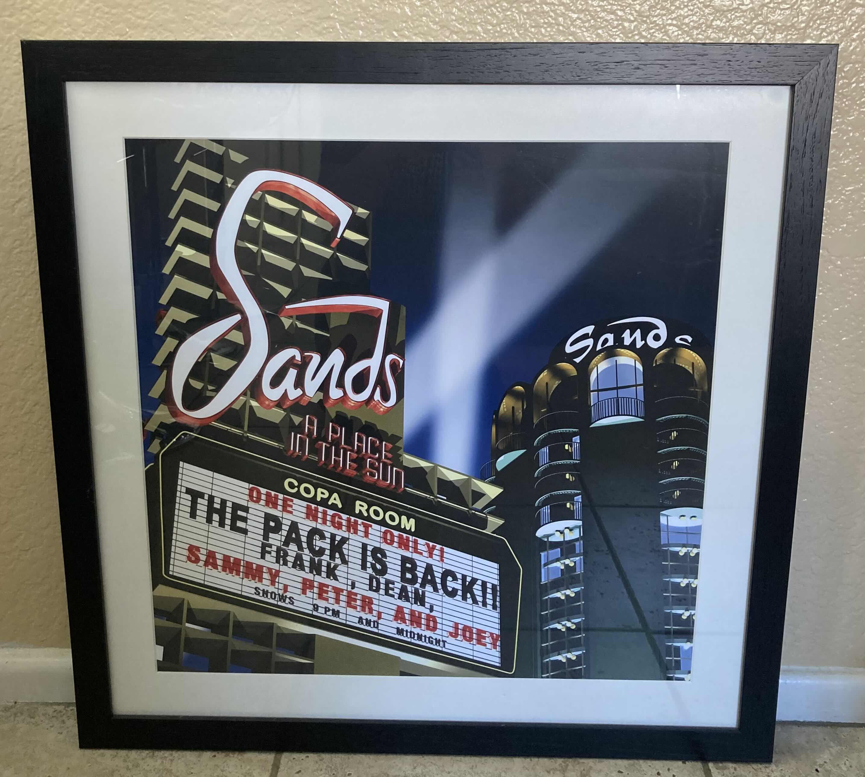 Photo 1 of ANTHONY ROSS VINTAGE SANDS HOTEL & CASINO WALL ART 36” X 36”