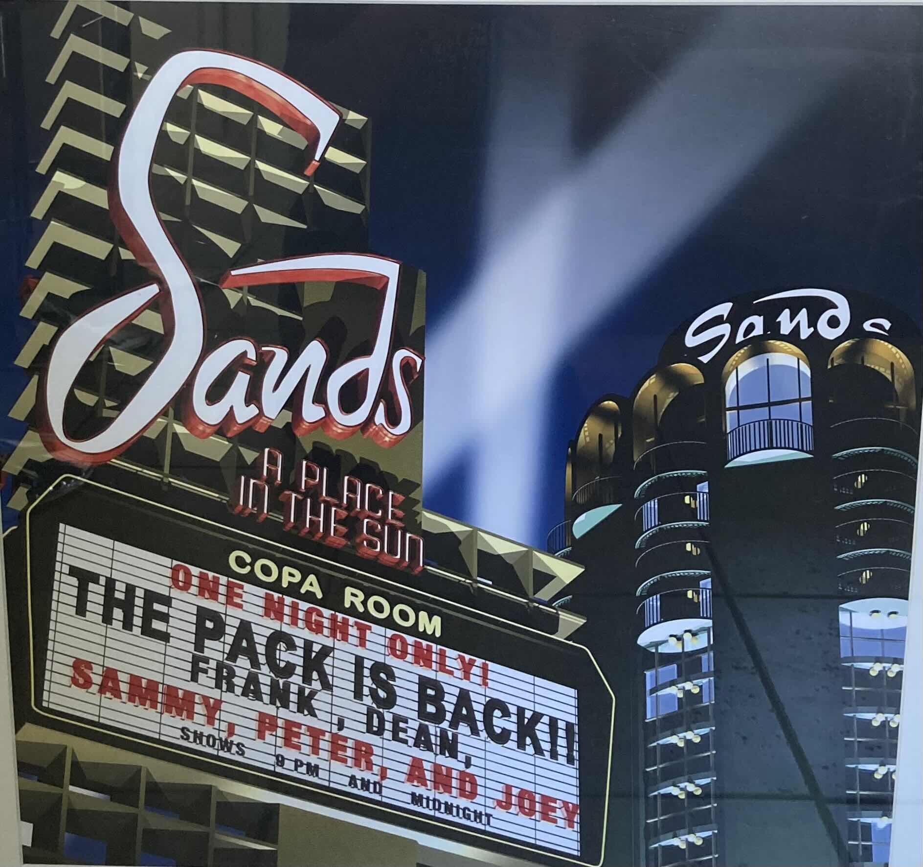 Photo 2 of ANTHONY ROSS VINTAGE SANDS HOTEL & CASINO WALL ART 36” X 36”