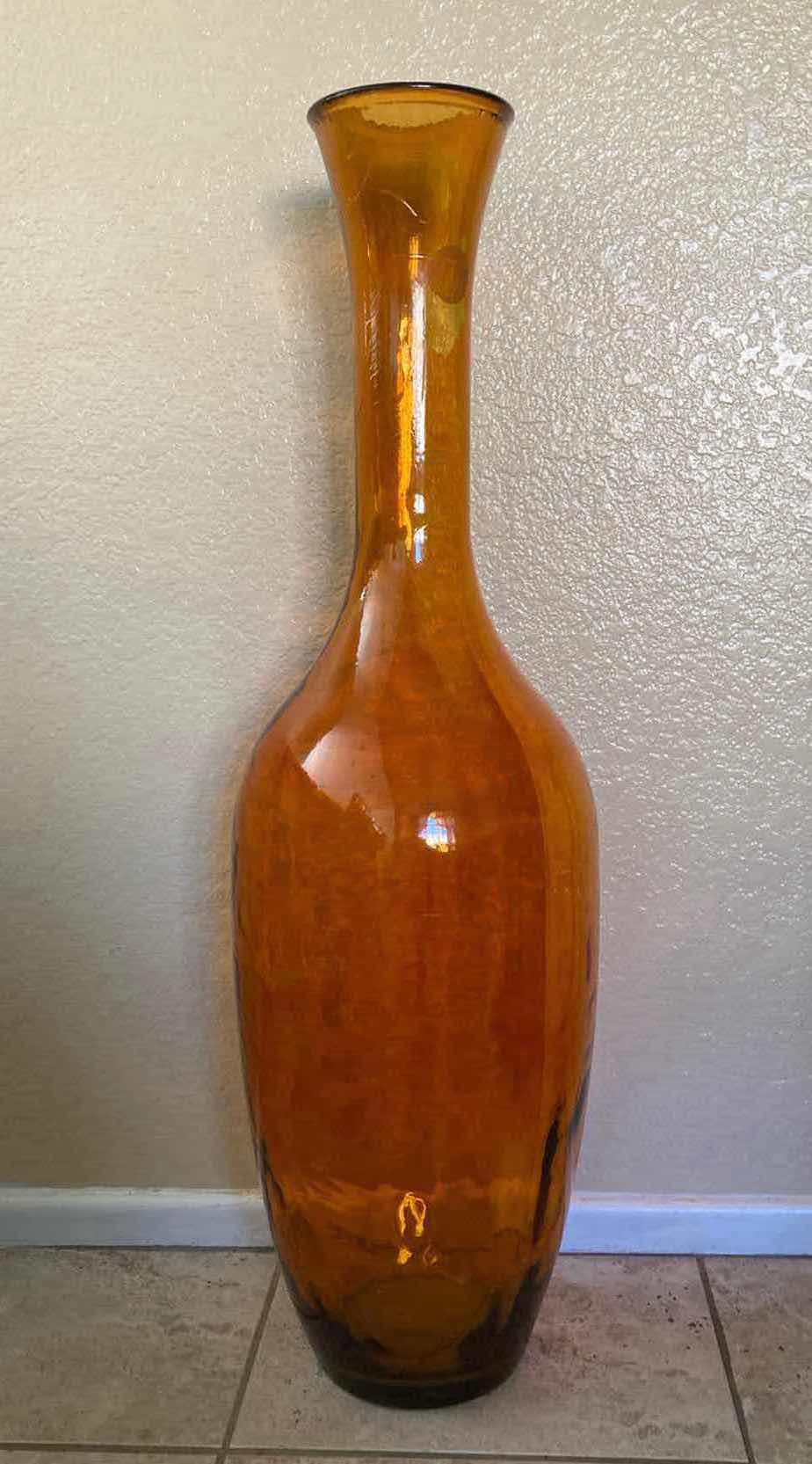 Photo 1 of HOME GOODS ORANGE TALL BOTTLE VASE H40”