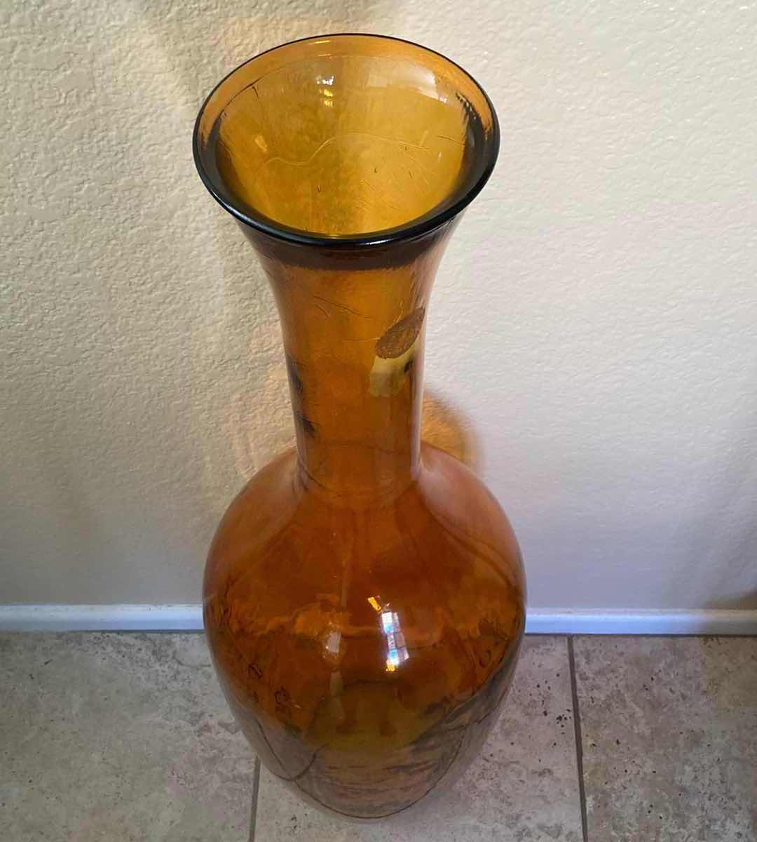 Photo 2 of HOME GOODS ORANGE TALL BOTTLE VASE H40”