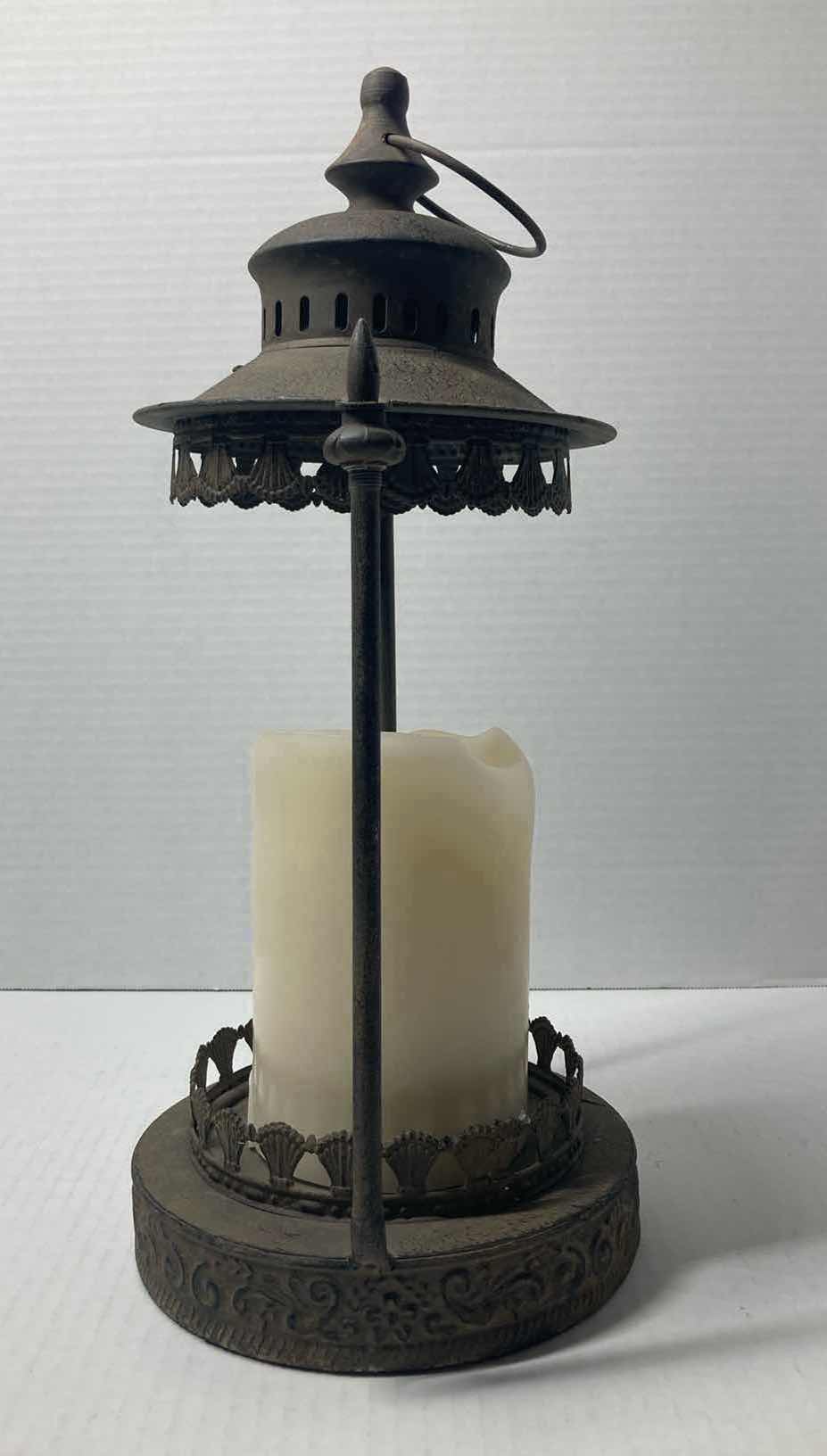 Photo 2 of RUSTIC LANTERN CANDLE HOLDER 8.5” X 7” H17”