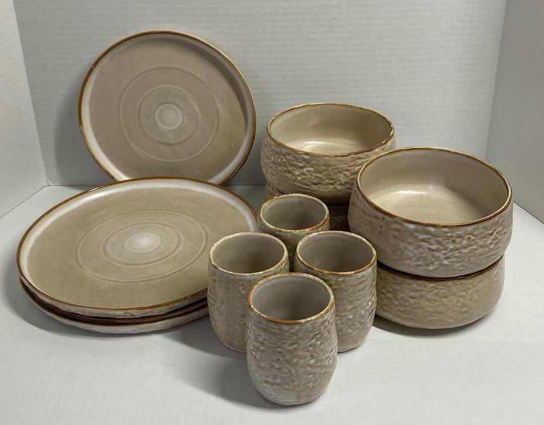 Photo 1 of MERCER PROJECT SHOSAI SAND STONEWARE DINNERWARE 12PC SET