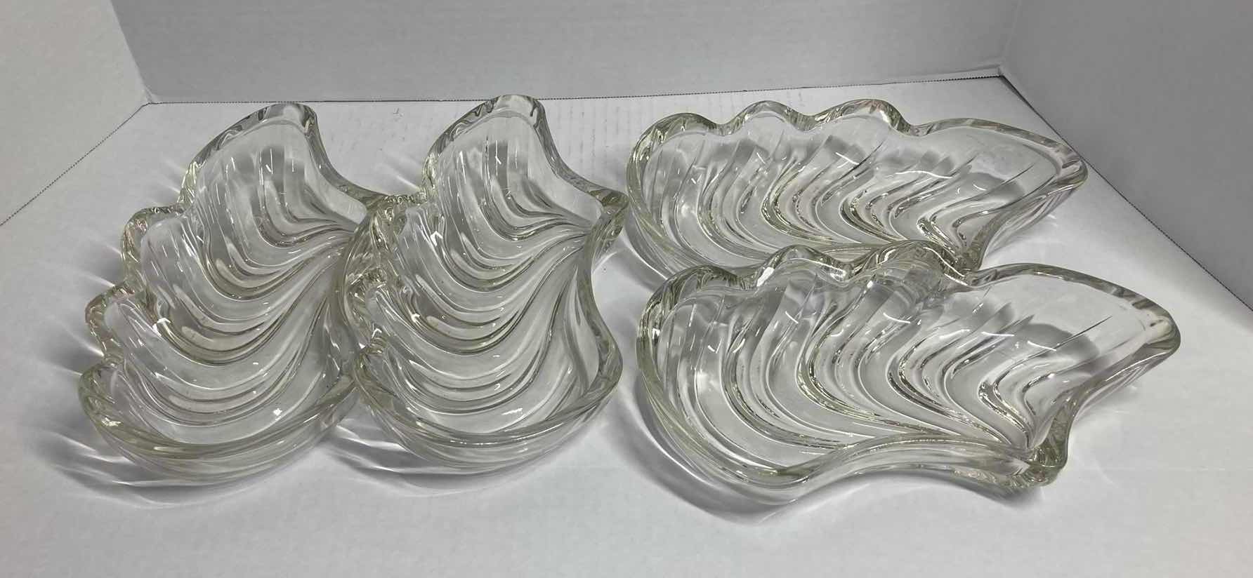 Photo 1 of ORNATE CLEAR GLASS SERVING DISHES (SET OF 4) 11” X 5”