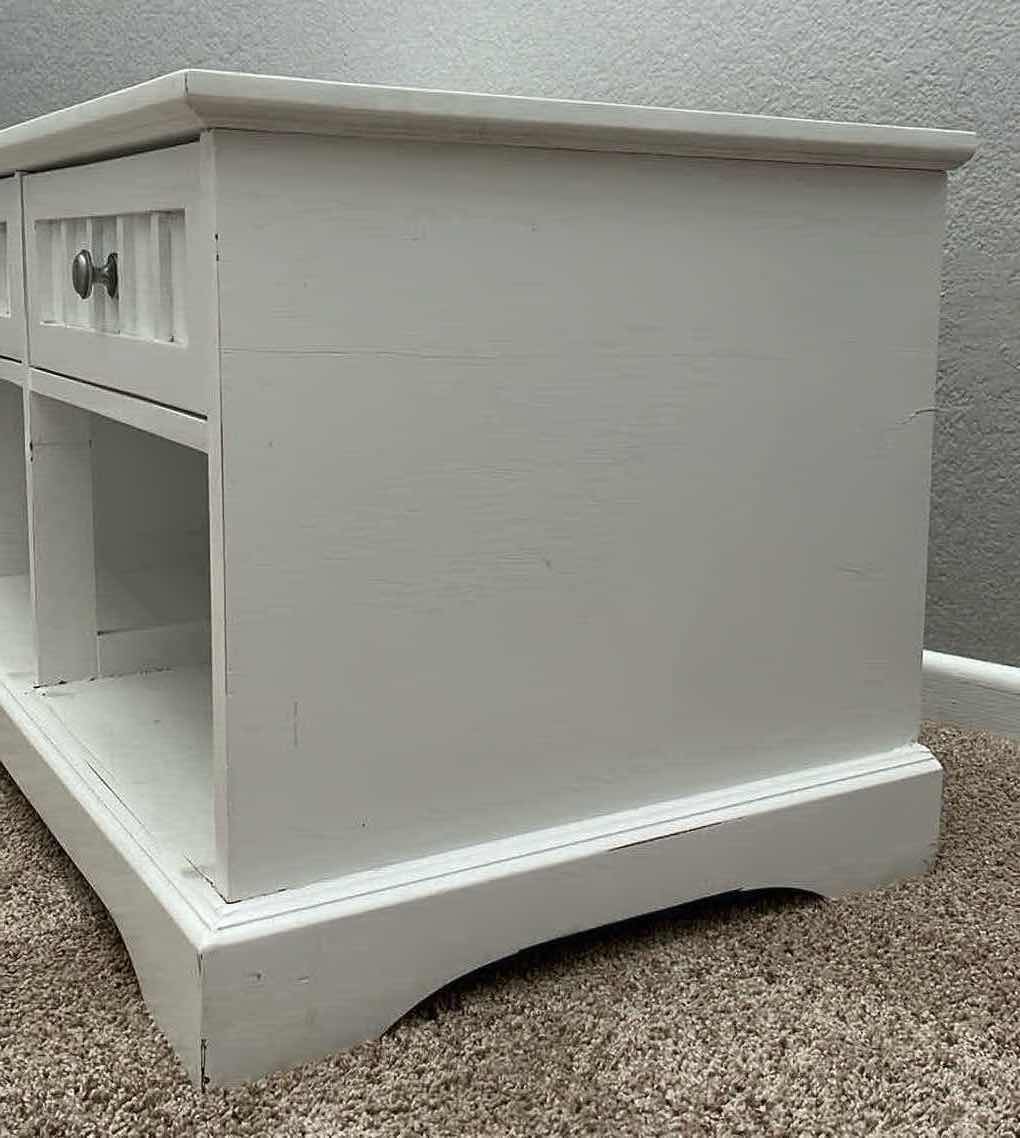 Photo 3 of WHITE FINISH WOOD 2 DRAWER SIDE TABLE CABERNET 