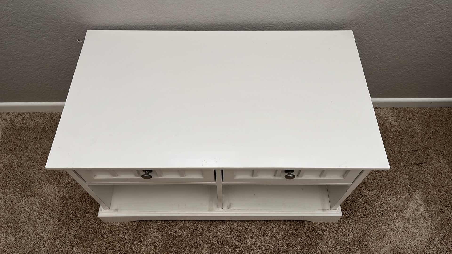 Photo 5 of WHITE FINISH WOOD 2 DRAWER SIDE TABLE CABERNET 