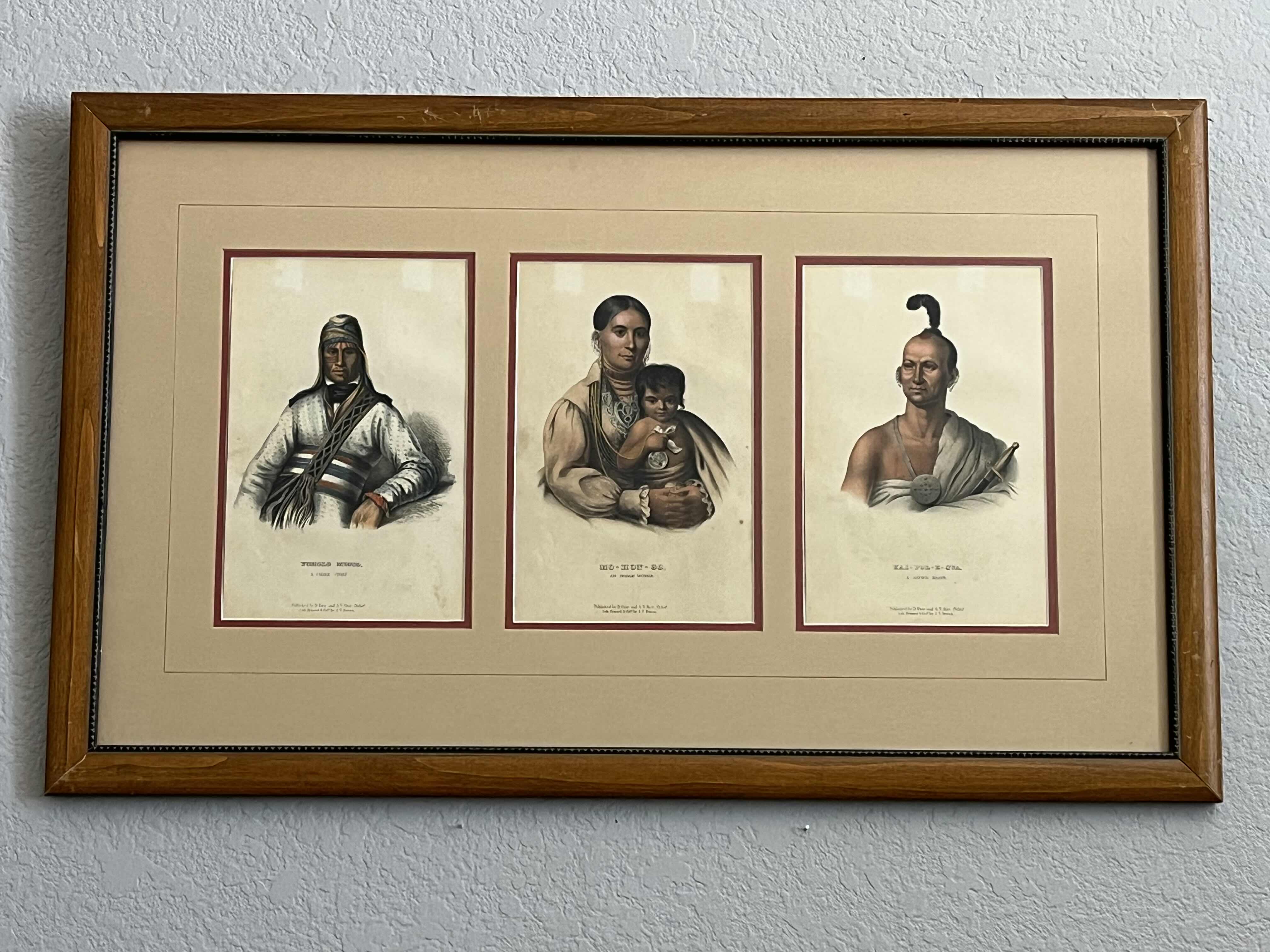 Photo 1 of NATIVE AMERICAN KAIPOLEQUA, MOHONGO, YOHOLO MICCO LITHOGRAPH FRAMED ARTWORK 32” X 20”