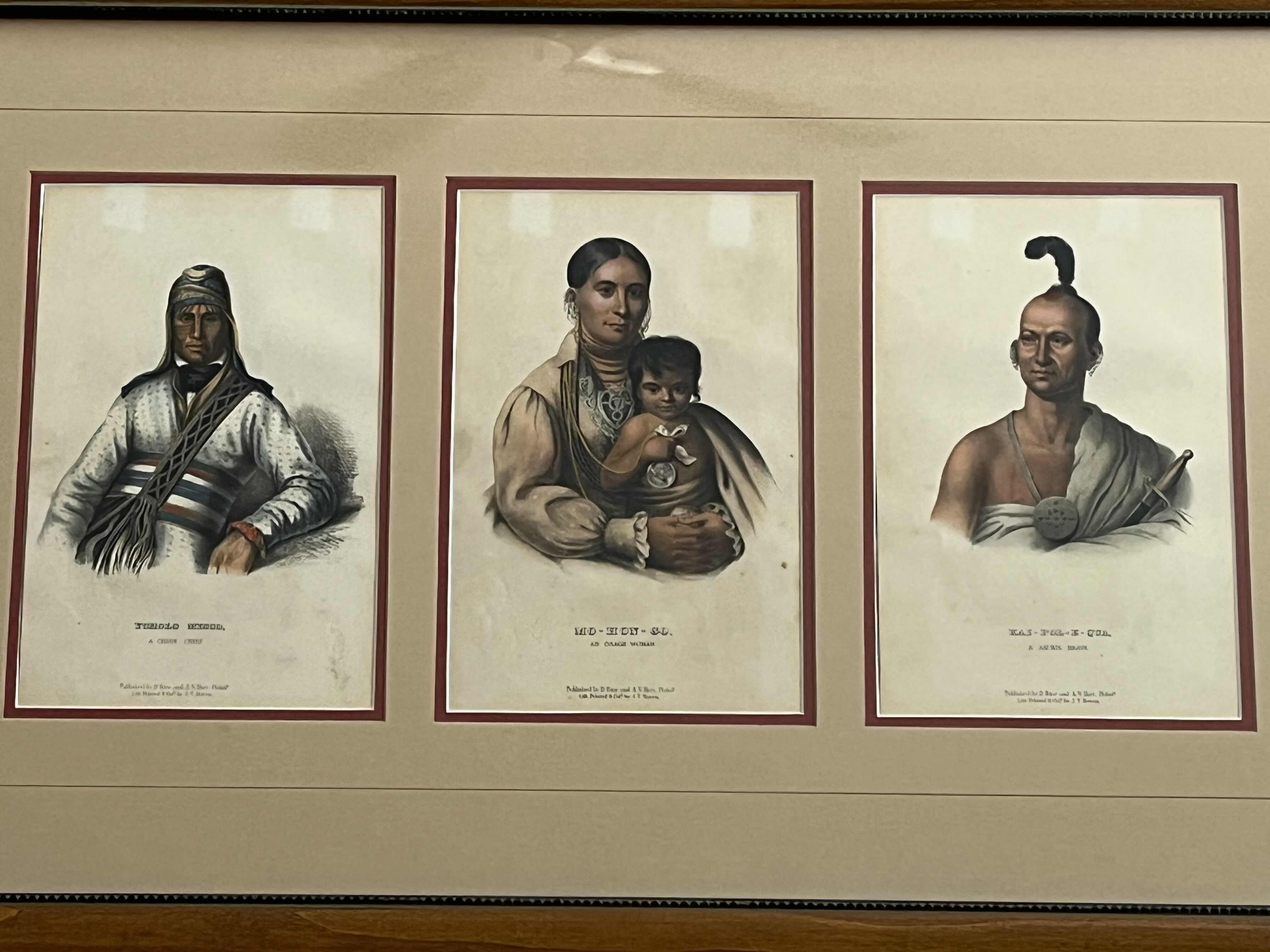 Photo 2 of NATIVE AMERICAN KAIPOLEQUA, MOHONGO, YOHOLO MICCO LITHOGRAPH FRAMED ARTWORK 32” X 20”