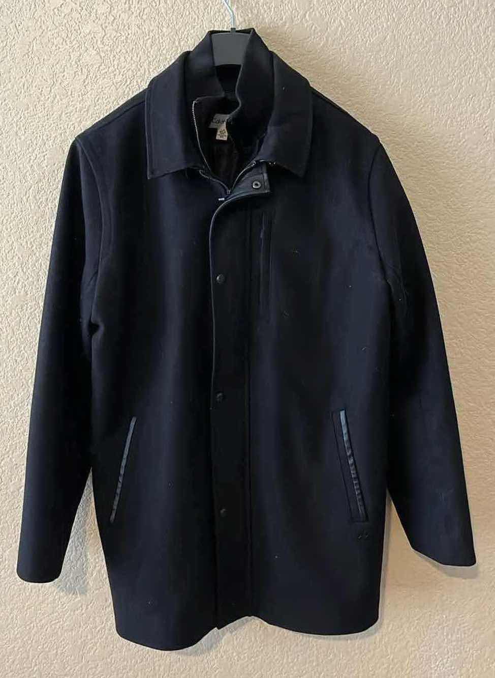 Photo 1 of CALVIN KLEIN BLACK PEACOAT JACKET MENS LG