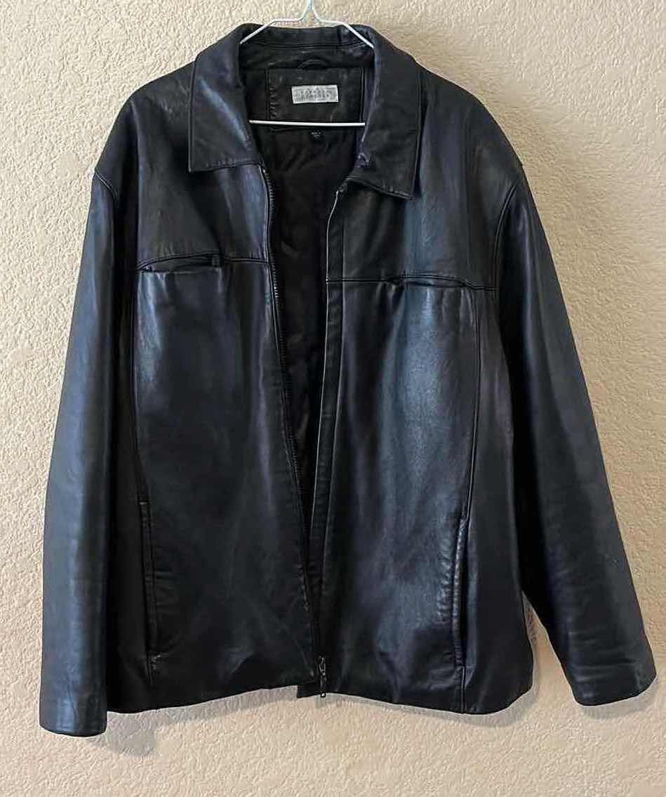 Photo 1 of BARNEYS NEW YORK BLACK LEATHER JACKET MENS XL