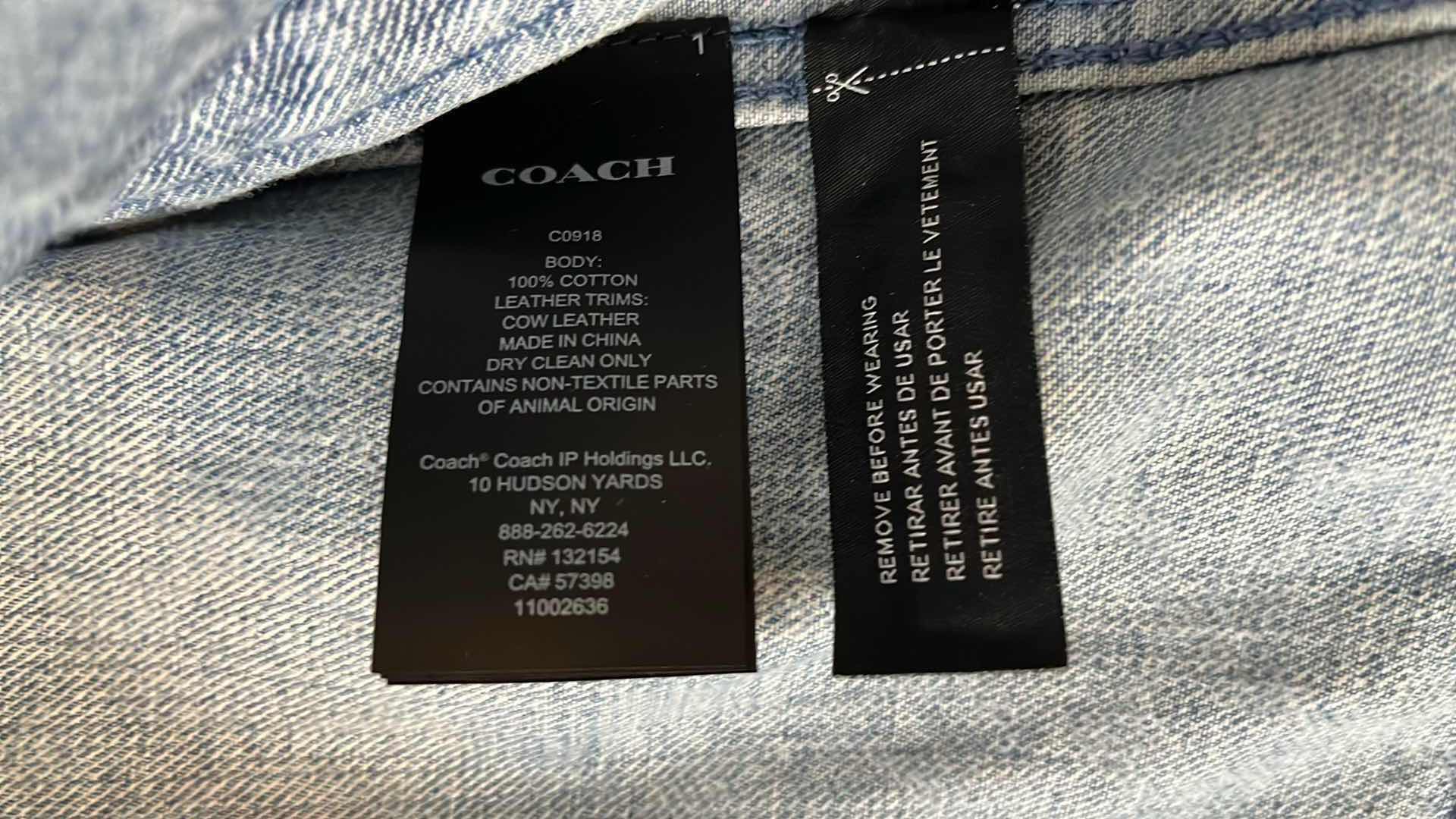 Photo 5 of COACH WASHED DENIM JACKET MENS LG