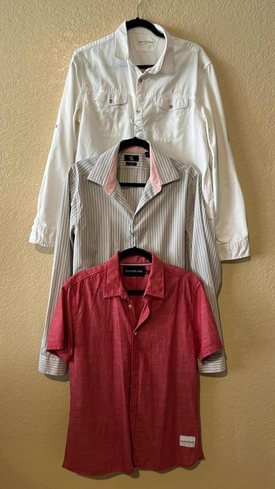 Photo 1 of CALVIN KLEIN LONG & SHORT SLEEVE DRESS SHIRTS MENS LG (3)