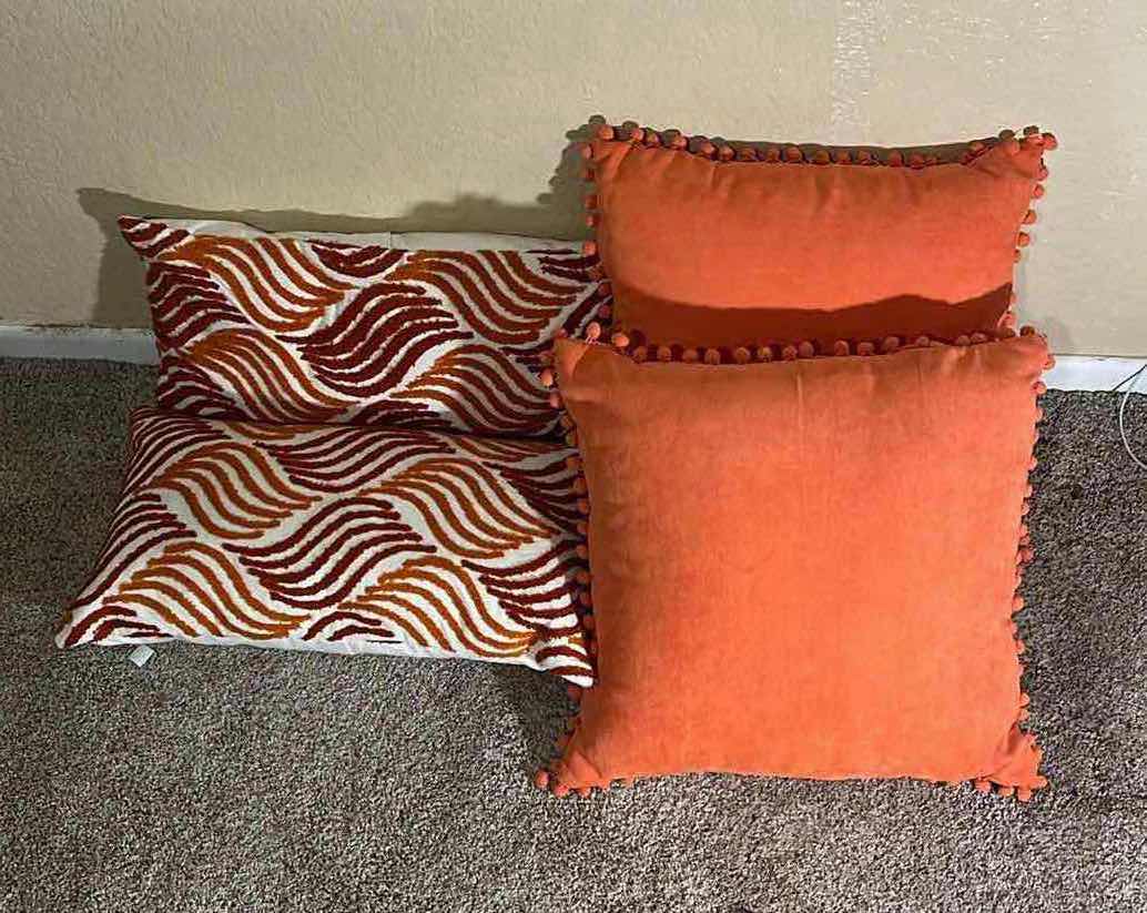 Photo 1 of ORANGE THROW PILLOWS (4)