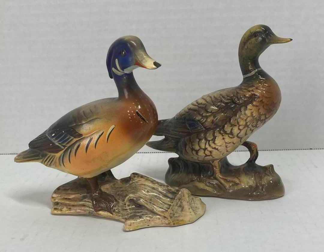 Photo 1 of WOOD DUCK & MALLARD CERAMIC FIGURINE H5”