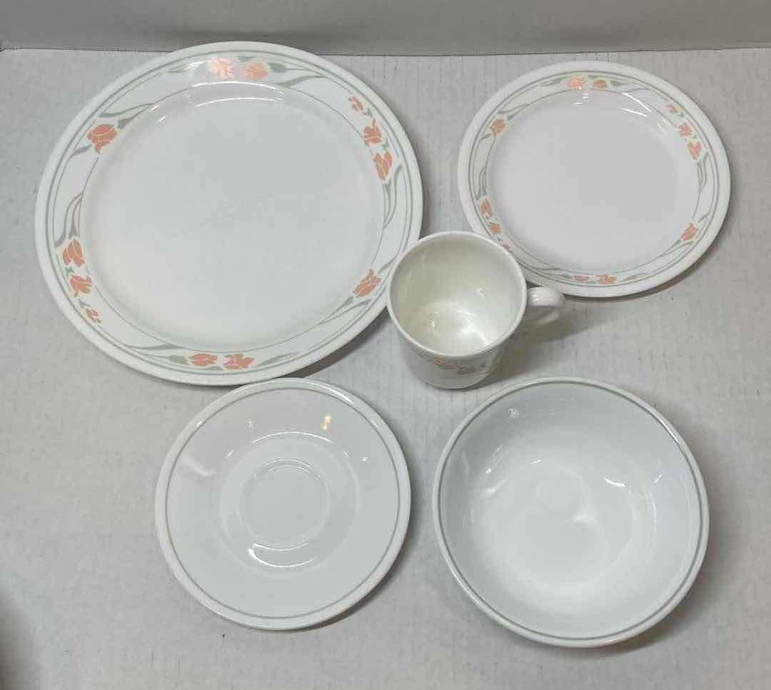 Photo 2 of CORELLE BY CORNING PEACH GARLAND DINNERWARE 78PC SET