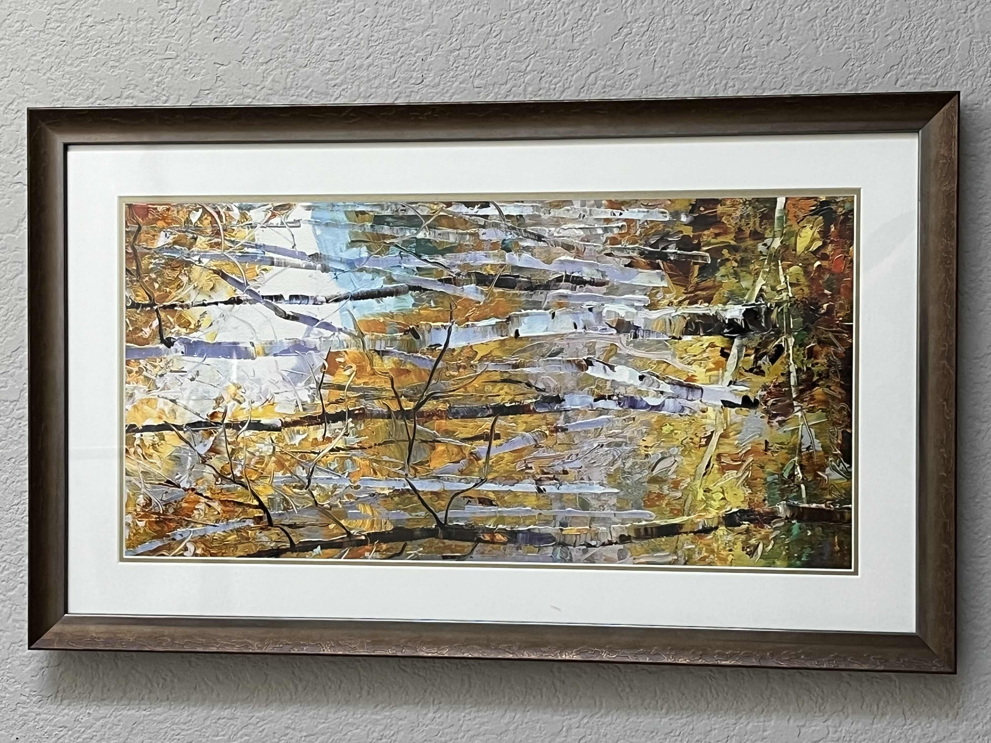 Photo 1 of VERTICAL ABSTRACT MULTI COLOR FRAMED ARTWORK SIGNED BY ROBERT MOORE 18” X 30”