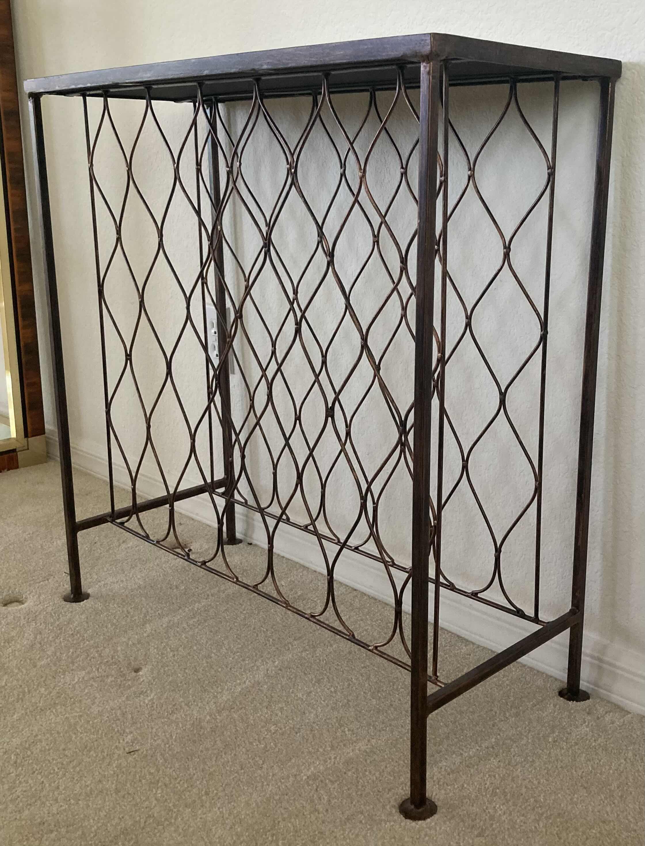 Photo 3 of MOSAIC TILE TOP METAL FRAME WINE RACK TABLE 28” X 12” H29”