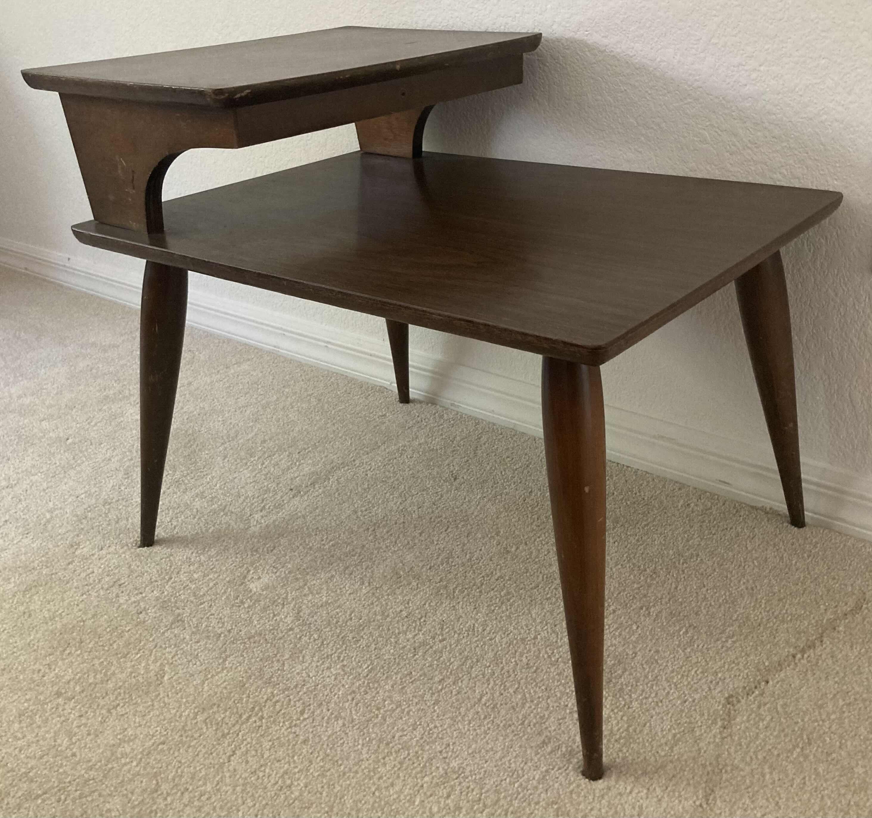 Photo 2 of MID CENTURY WOODEN END TABLE 18” X 24” H20.5”