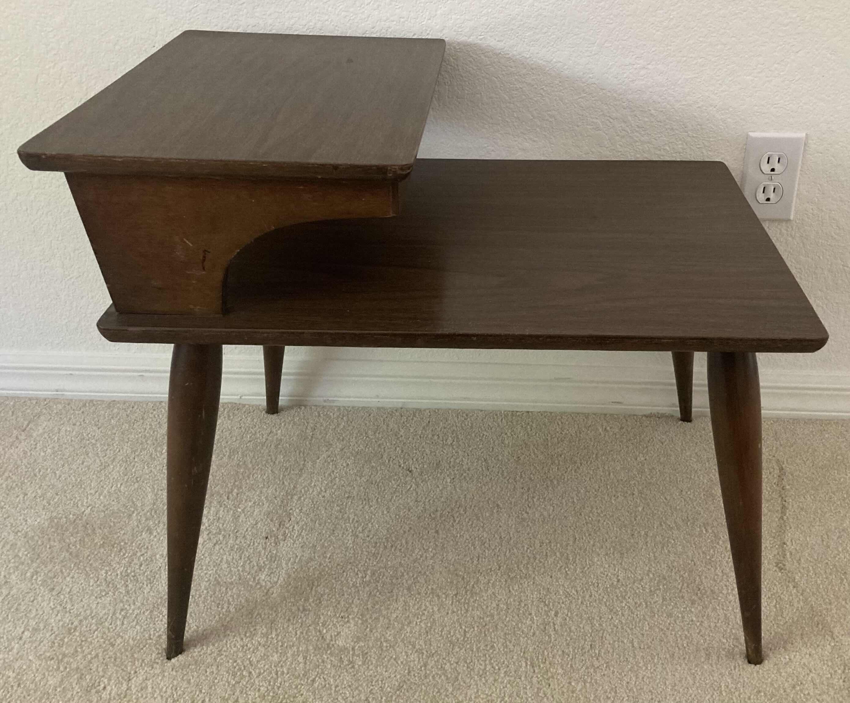 Photo 1 of MID CENTURY WOODEN END TABLE 18” X 24” H20.5”