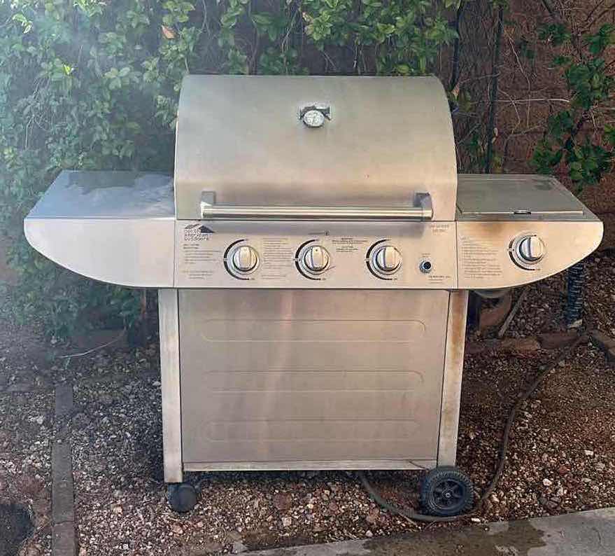 Photo 1 of NORTH AMERICAN OUTDOORS STAINLESS STEEL NATURAL GAS CONVERTED BBQ GRILL 57.5” X 22.5” H45”