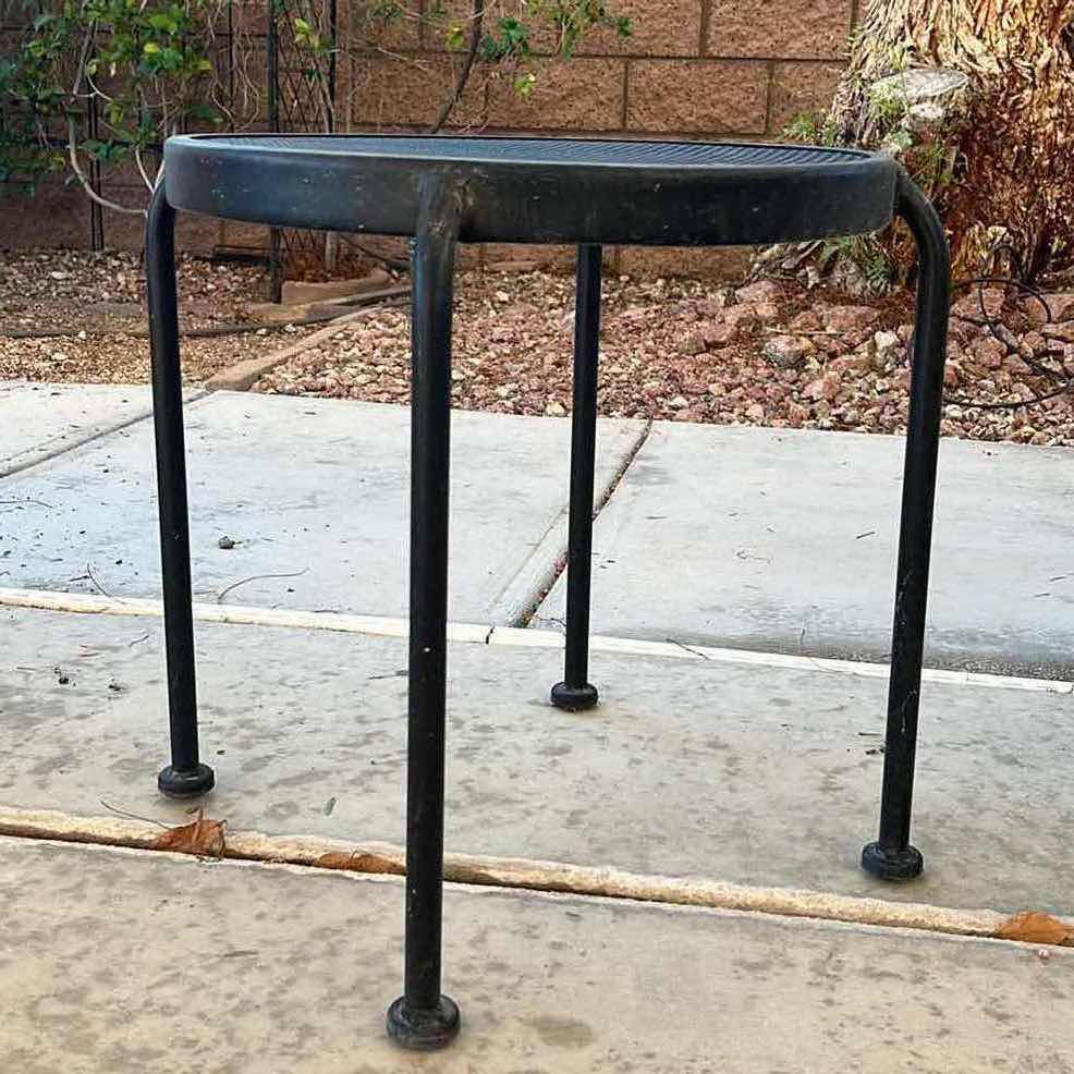 Photo 2 of BLACK FINISH METAL PATIO SIDE TABLE 16” X 17”